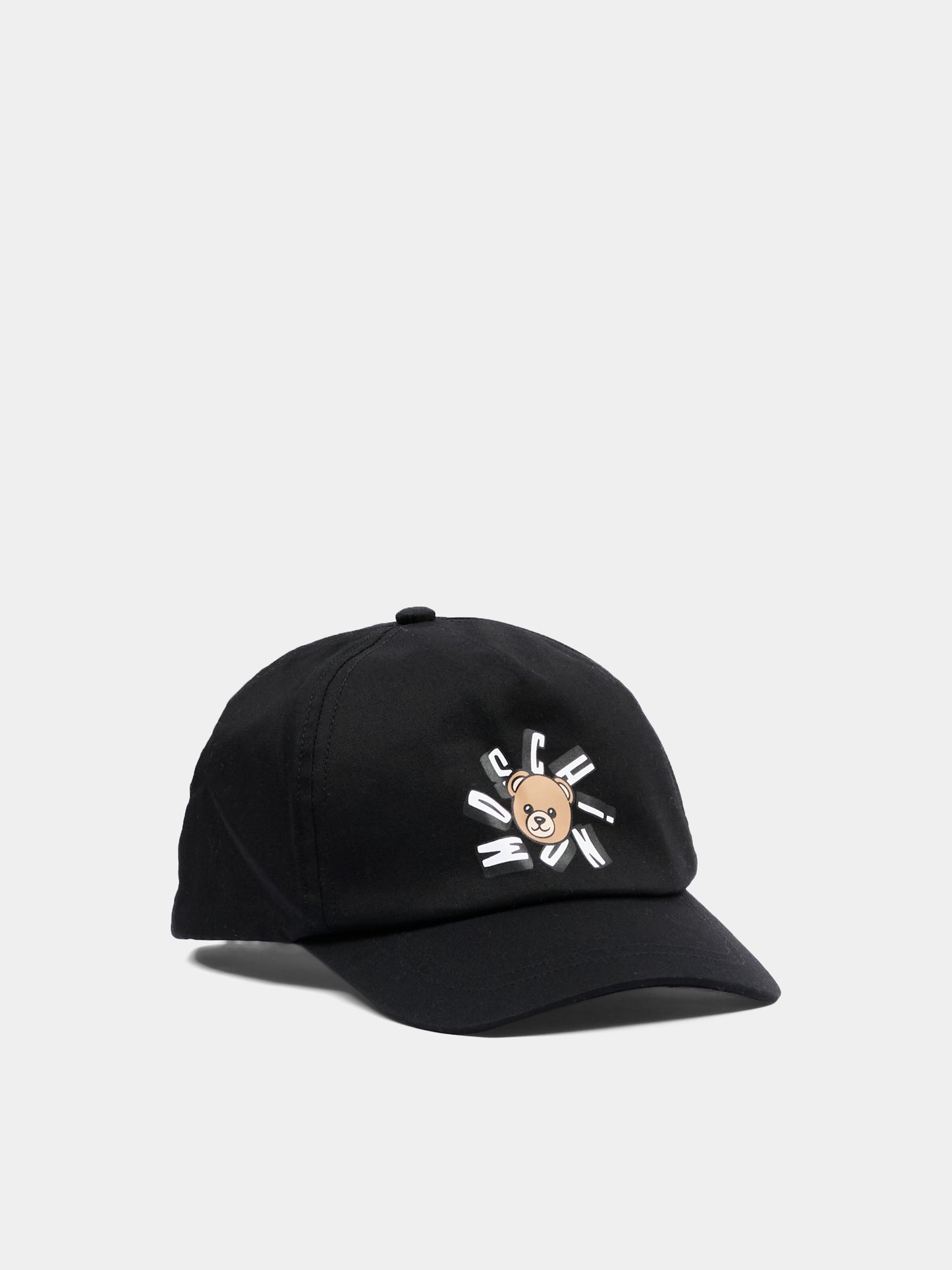 Cappello nero per bambini con Teddy Bear,Moschino Kids,HVX01N LOA00 60100