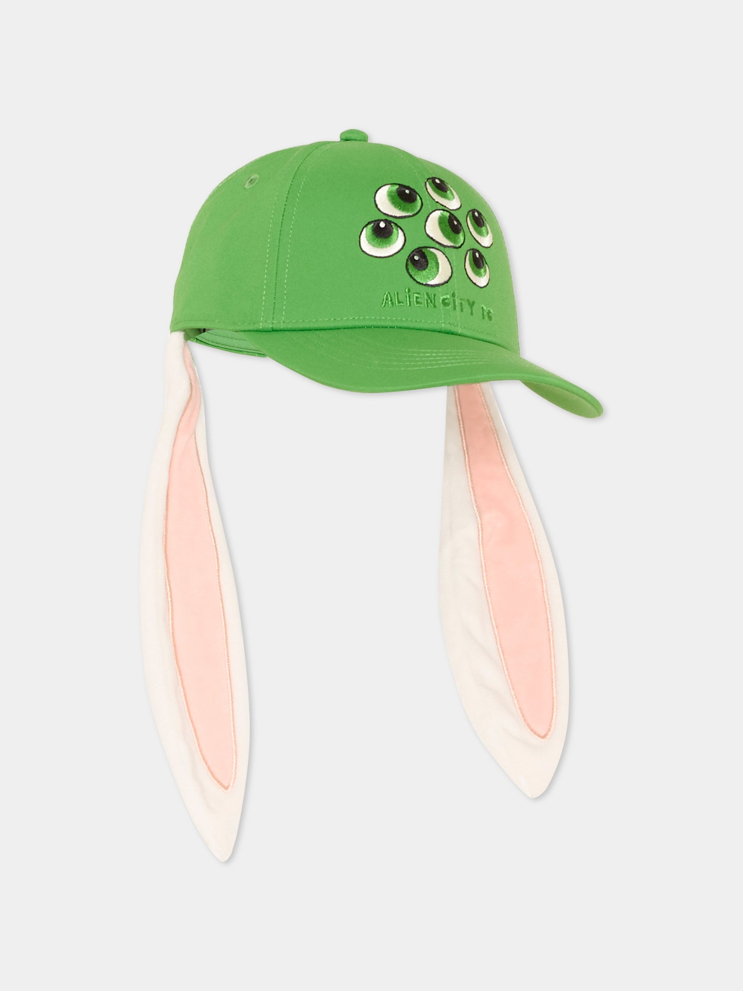 Cappello verde per bambini con orecchie