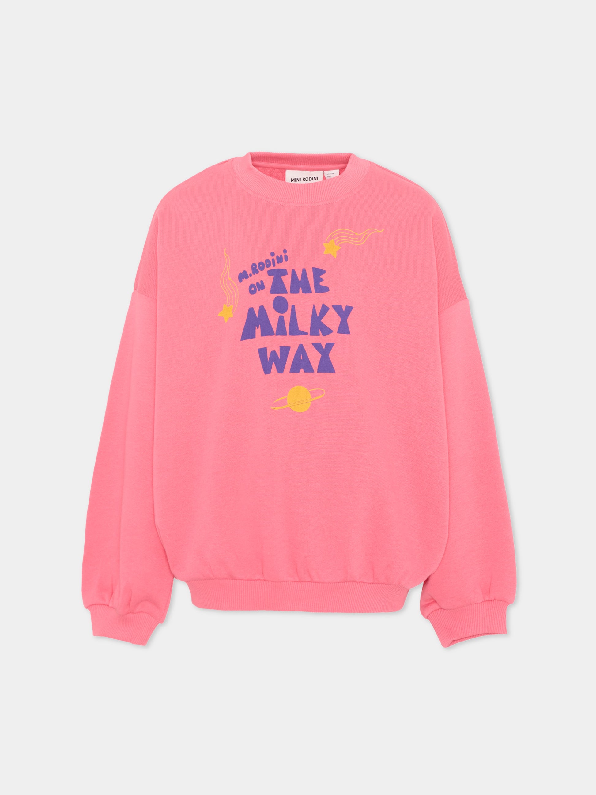Felpa rosa per bambina con stampa galassia,Mini Rodini,2622015628