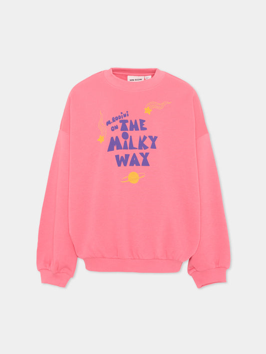Felpa rosa per bambina con stampa galassia,Mini Rodini,2622015628