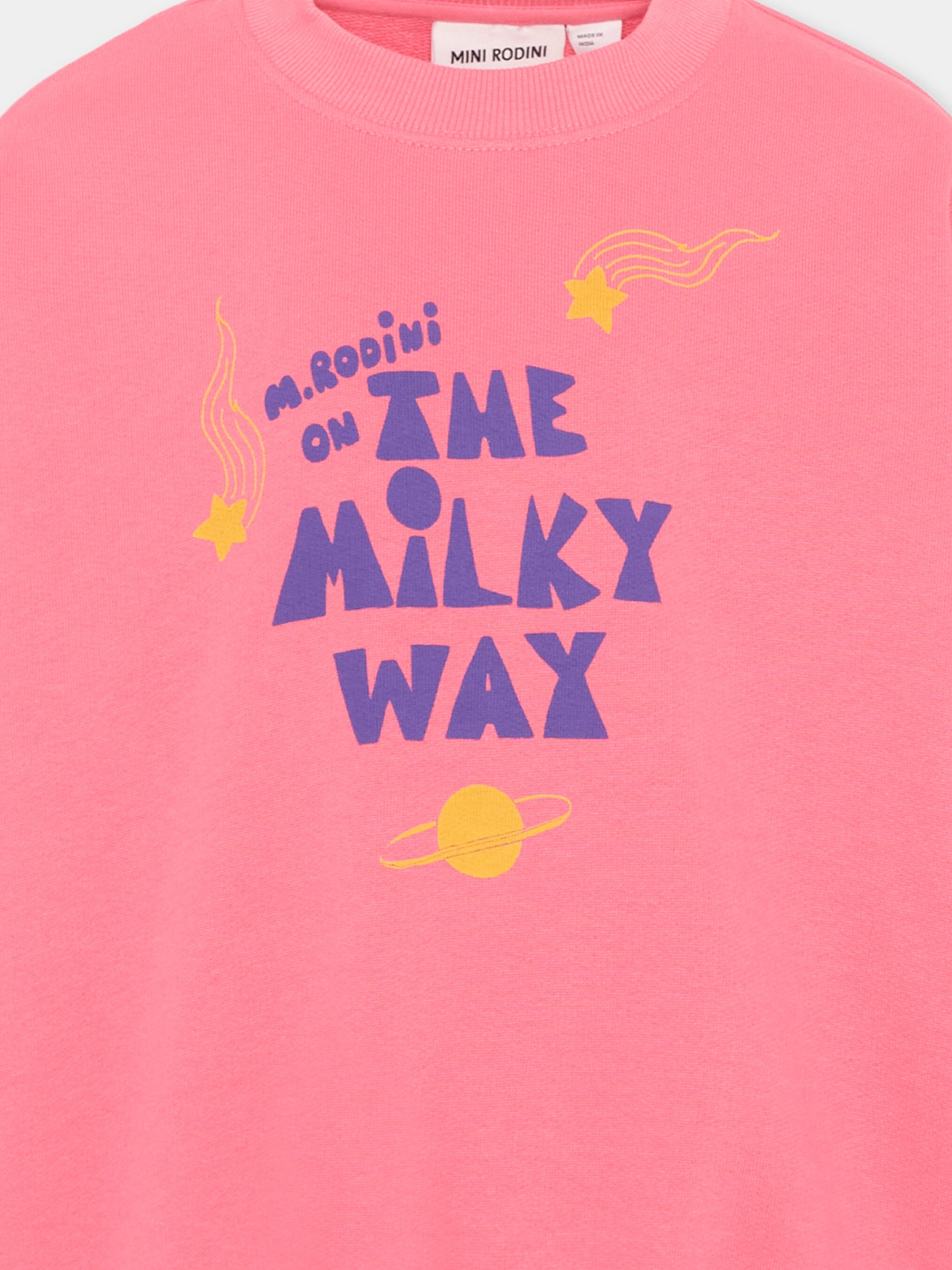 Felpa rosa per bambina con stampa galassia,Mini Rodini,2622015628