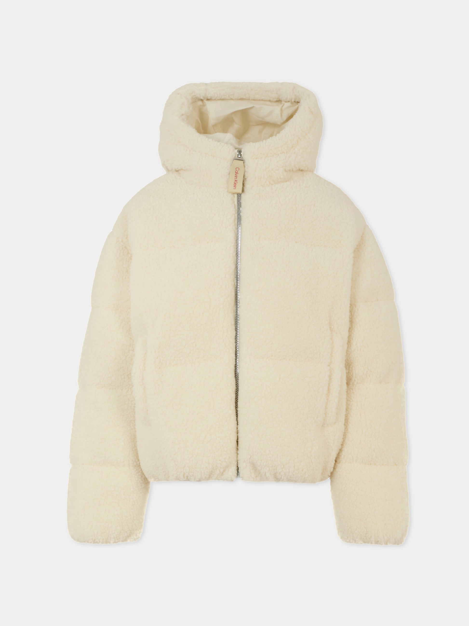 Piumino avorio per bambina,Calvin Klein Kids,IG0IG02681 YBI