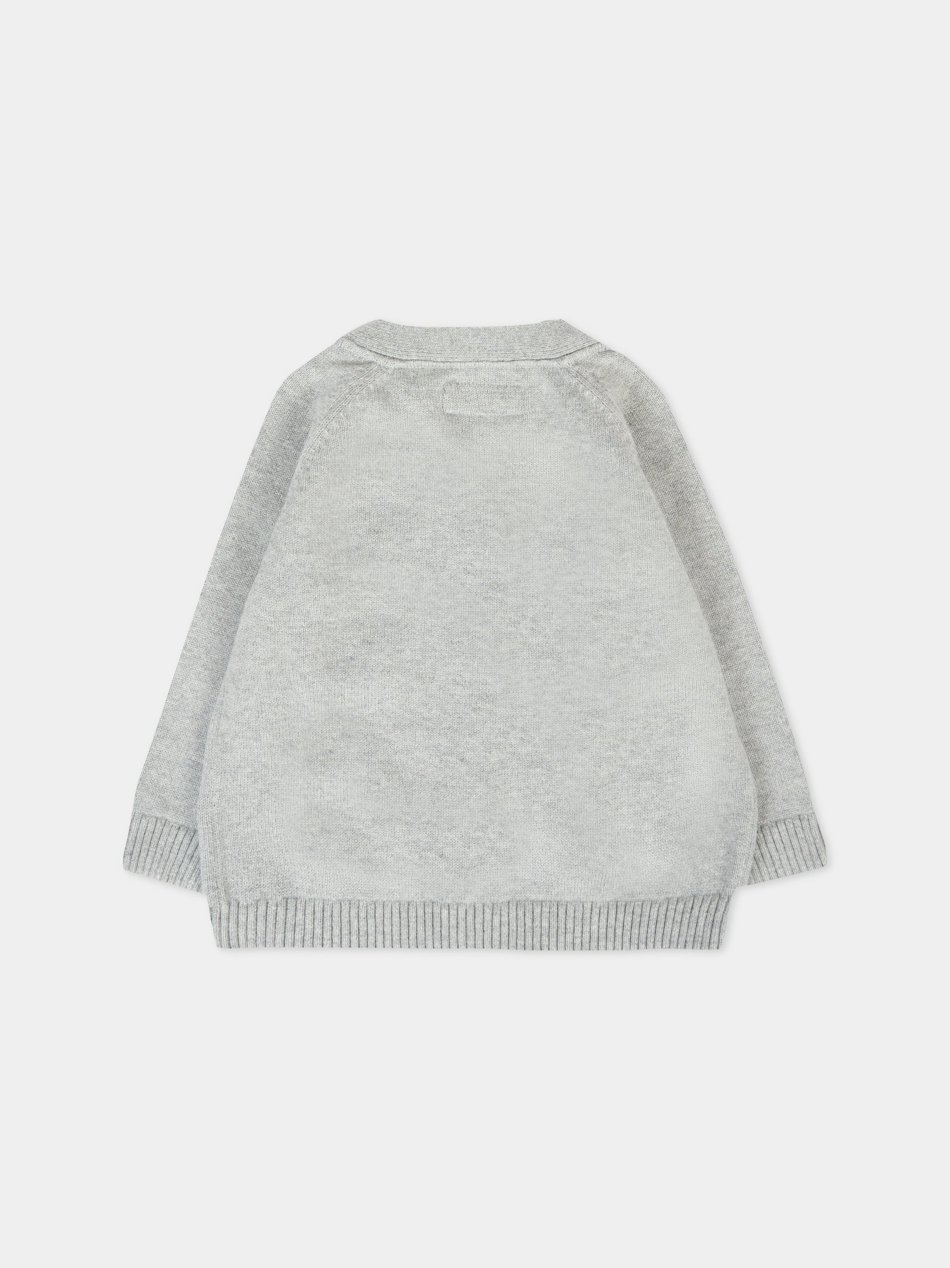 Cardigan grigio per neonati con logo,Calvin Klein Kids,IN0IN00235 P41