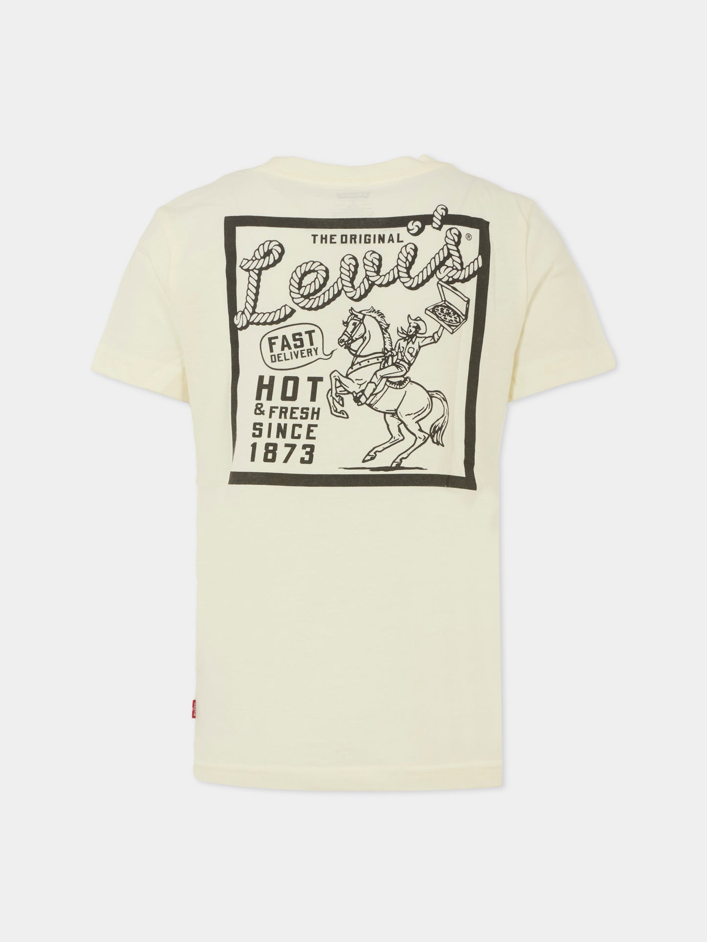 T-shirt avorio per bambino con stampa cowboy,Levi's Kids,9EL386 W0E