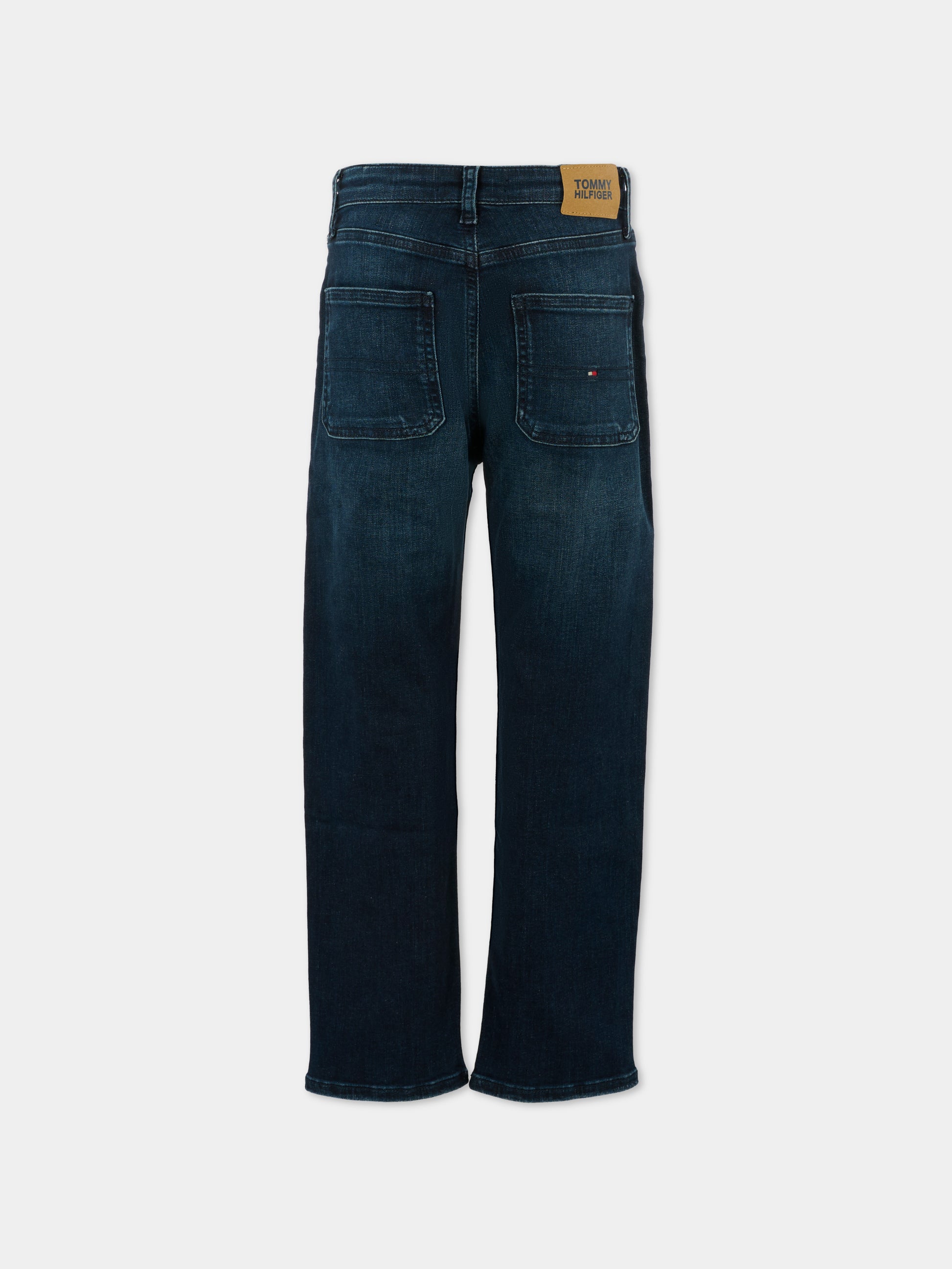 Jeans denim per bambino con bandierina,Tommy Hilfiger Junior,KB0KB09180 0GY