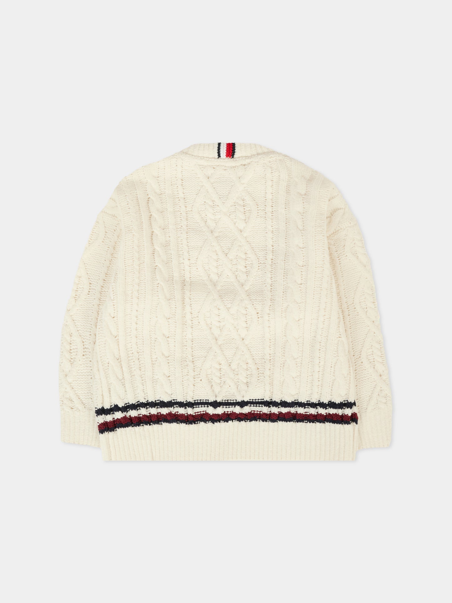 Maglione avorio per neonato con bandierina,Tommy Hilfiger Junior,KB0KB09257 Z00