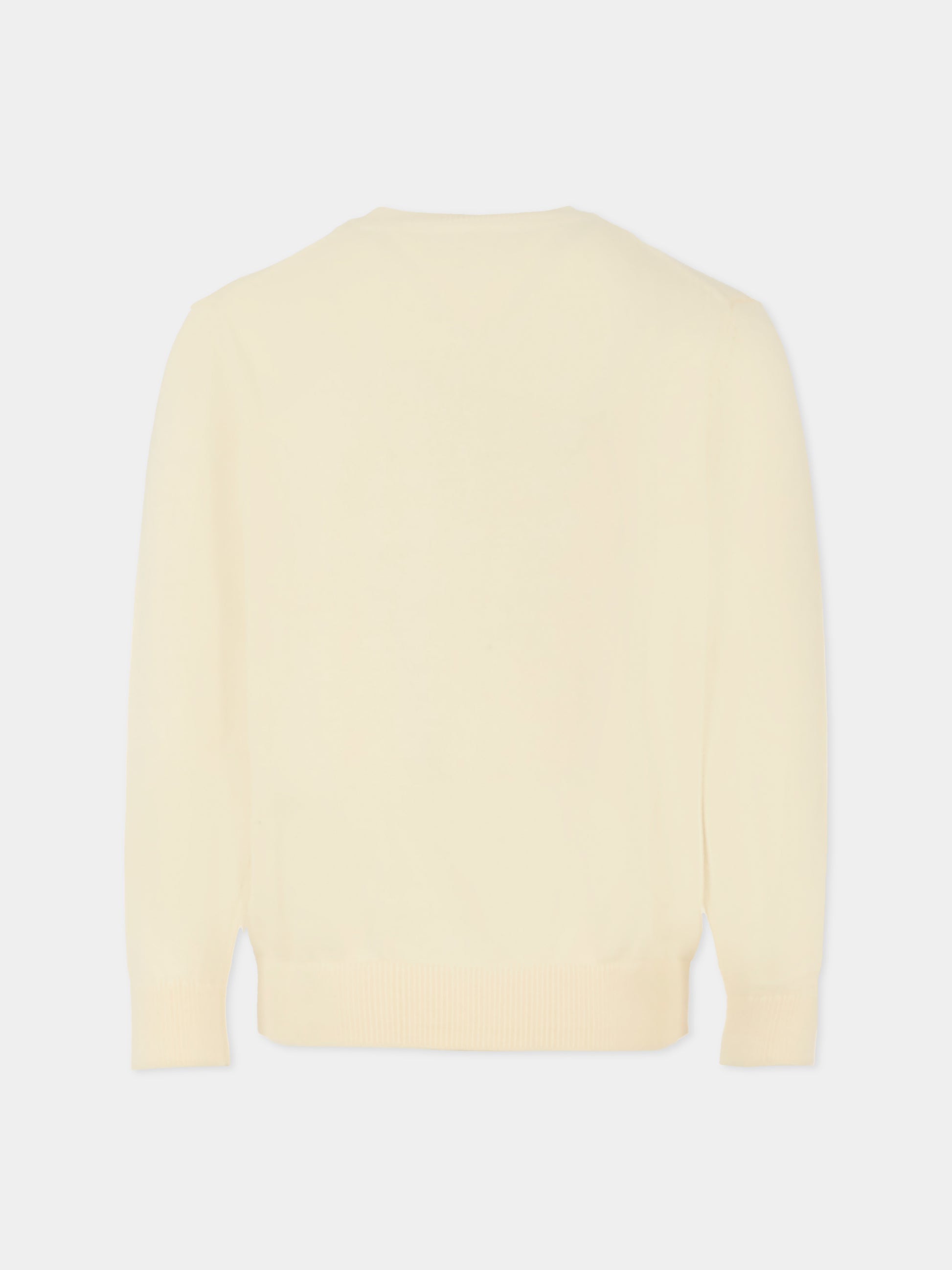 Maglione avorio per bambino con logo ricamato,Tommy Hilfiger Junior,KB0KB09344 Z00