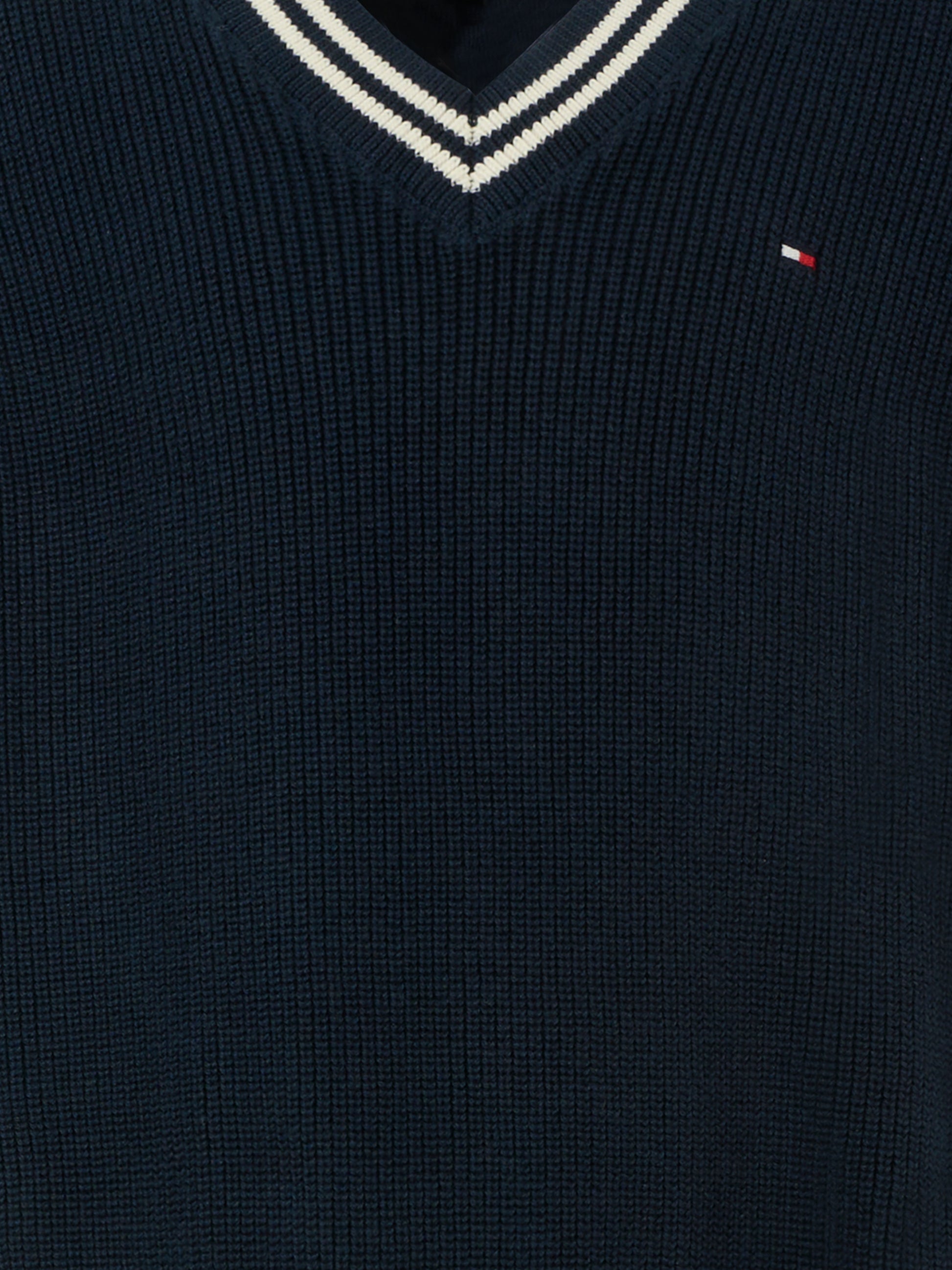 Maglia gilet blu per bambino con bandierina,Tommy Hilfiger Junior,KB0KB09602 C1G