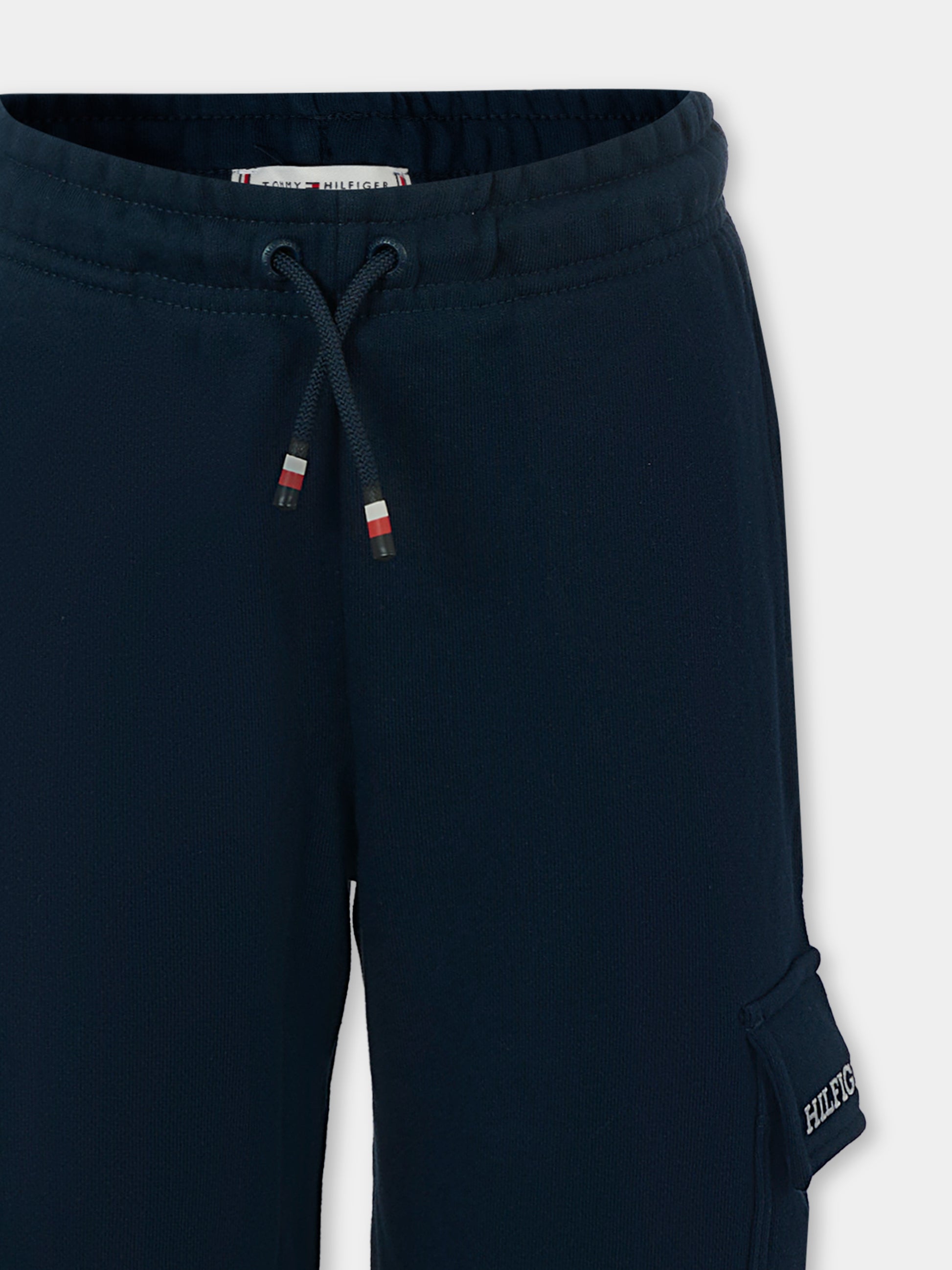Pantaloni blu per bambino con logo,Tommy Hilfiger Junior,KS0KS00622 C1G