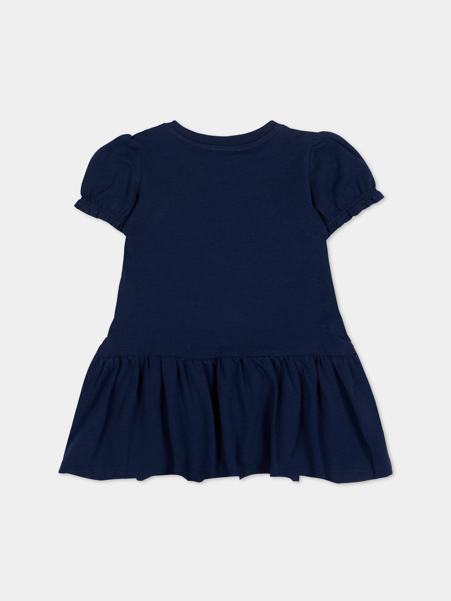 Vestito blu per neonata con Teddy Bear,Moschino Kids,MAV0C7 LBA00 40016