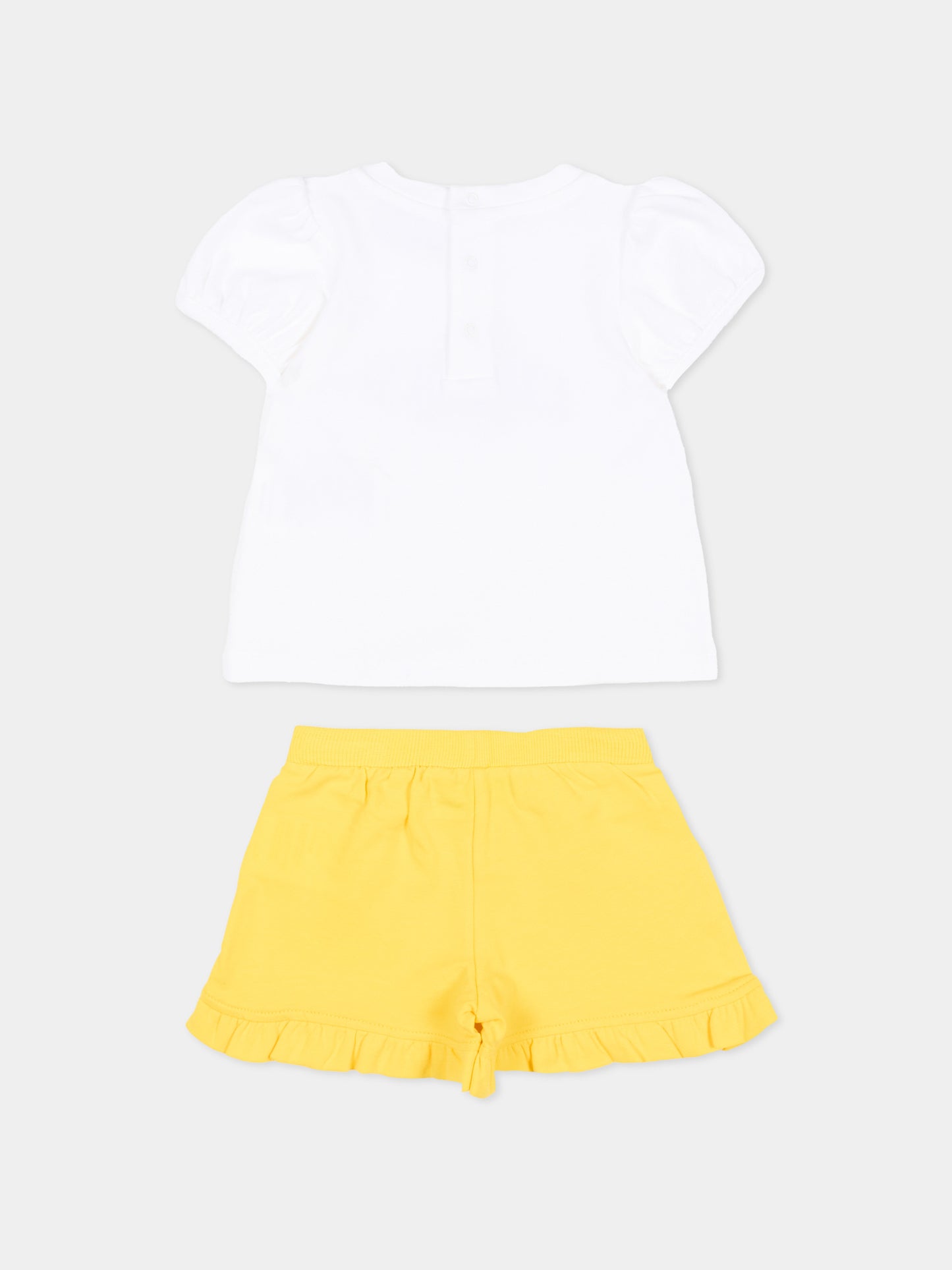 Completo sportivo multicolor per neonata con logo,Moschino Kids,MBG01O LBA00 82673