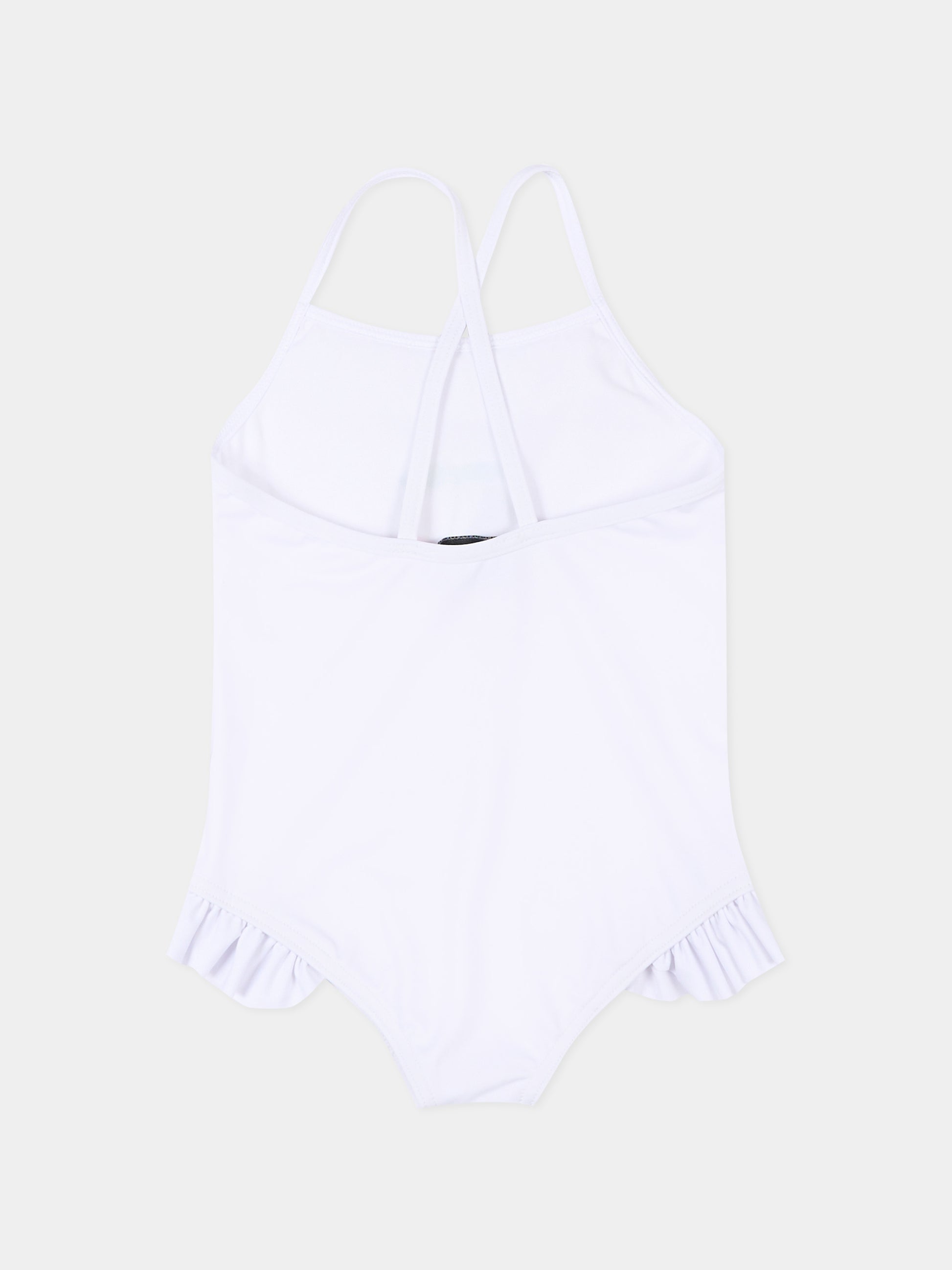 Costume intero bianco per neonata con Teddy Bear,Moschino Kids,MBL00G LKA11 10101