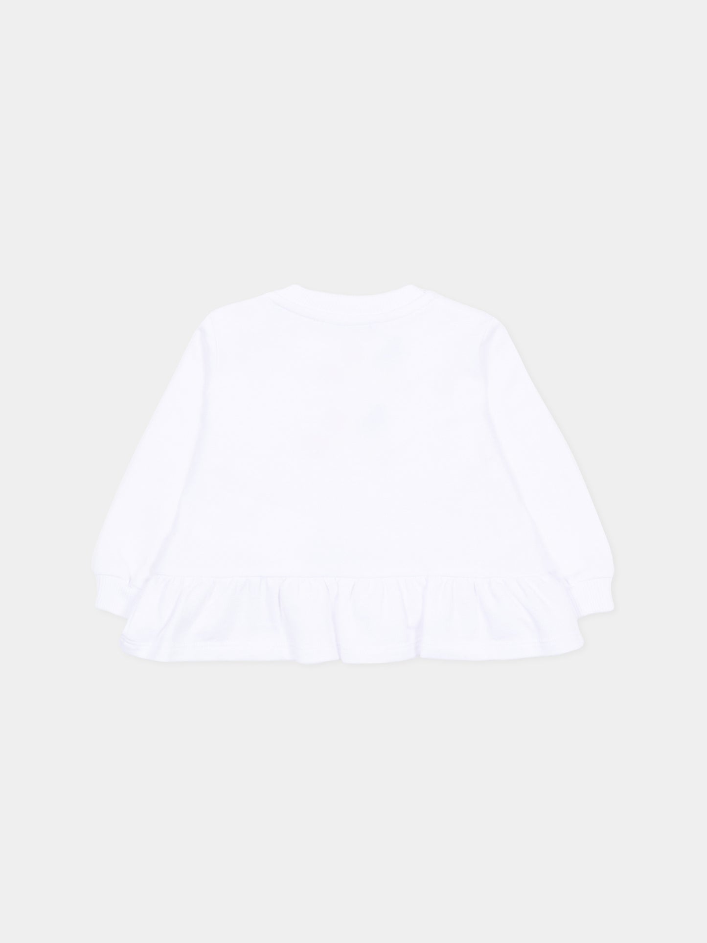 Felpa bianca per neonata con Teddy Bear,Moschino Kids,MDF035 LDA00 10101