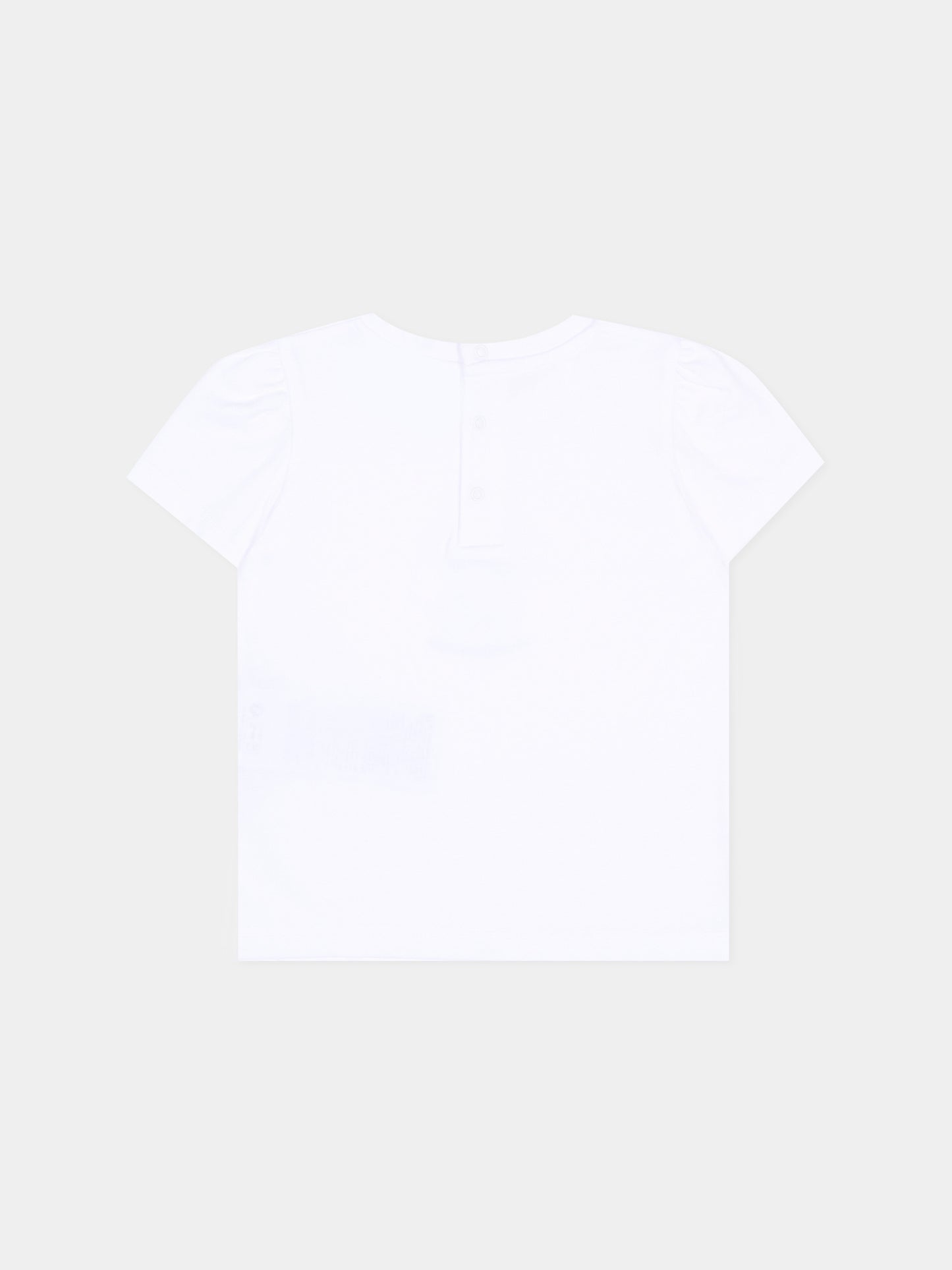 T-Shirt bianca per neonata con Teddy Bear,Moschino Kids,MDM03N LAA02 10101