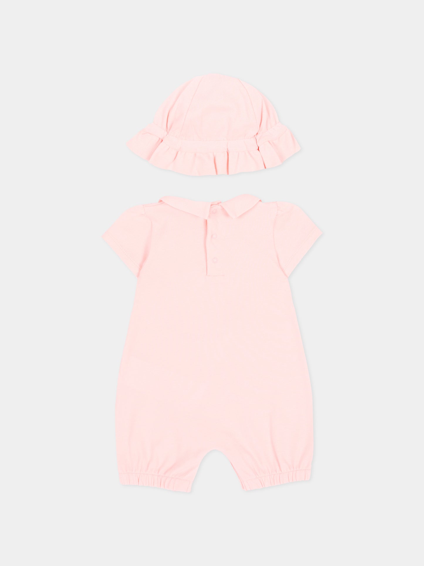 Pagliaccetto rosa per neonata con Teddy Bear,Moschino Kids,MDY01B LFA06 50209