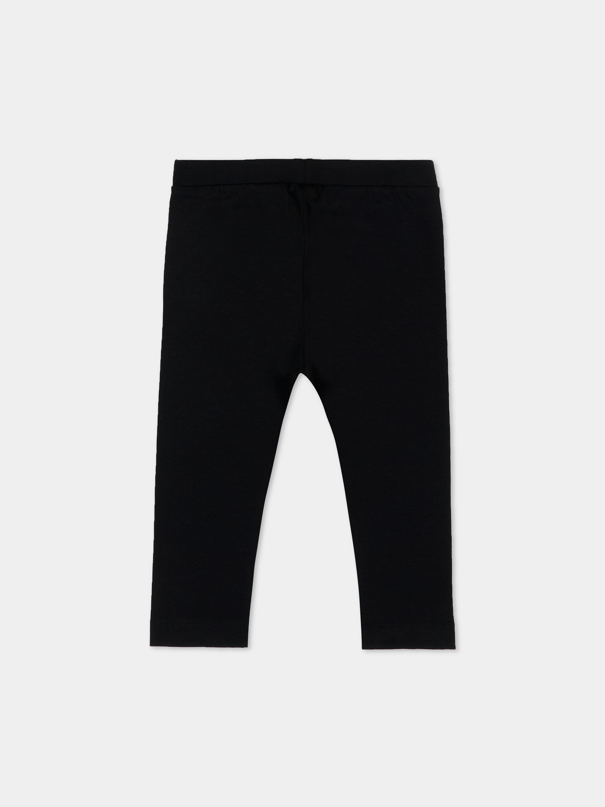 Leggings nero per neonata con Teddy Bear,Moschino Kids,MIP032 LBA00 60100