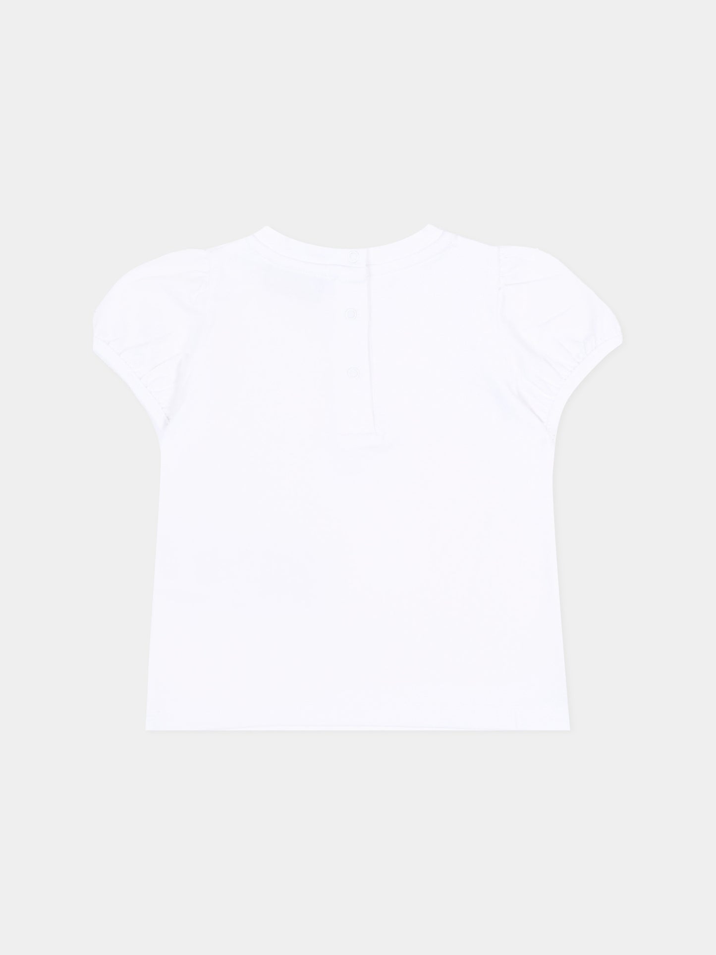 T-shirt bianca per neonata con Teddy Bear,Moschino Kids,MLM02B LBA00 10101