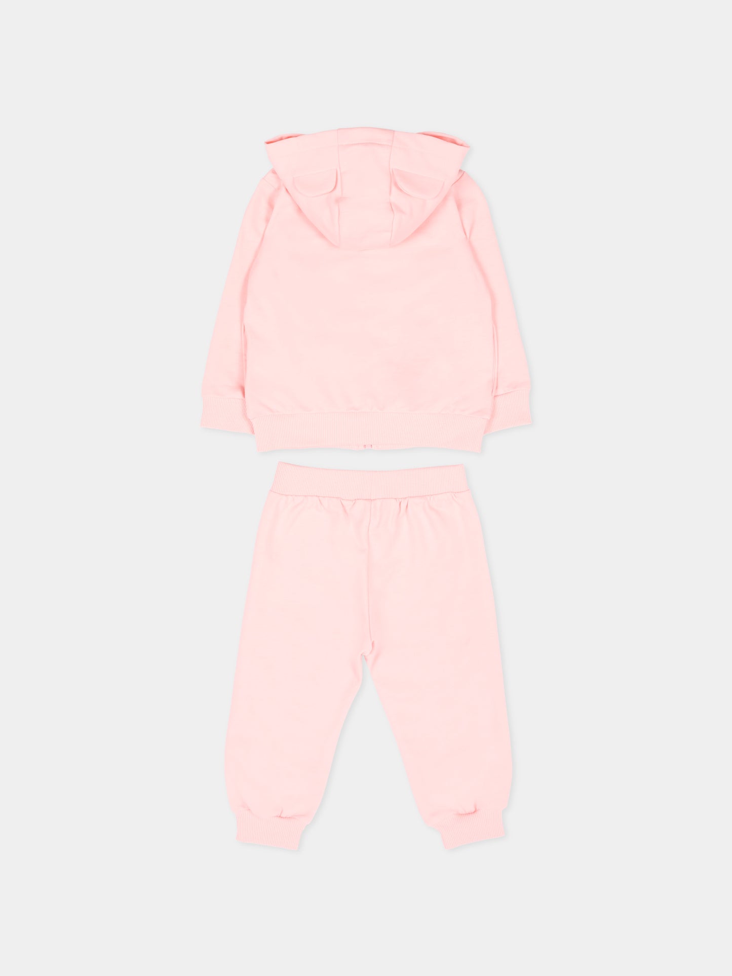 Completo sportivo rosa per neonata con Teddy Bear,Moschino Kids,MMK05D LCA19 50209