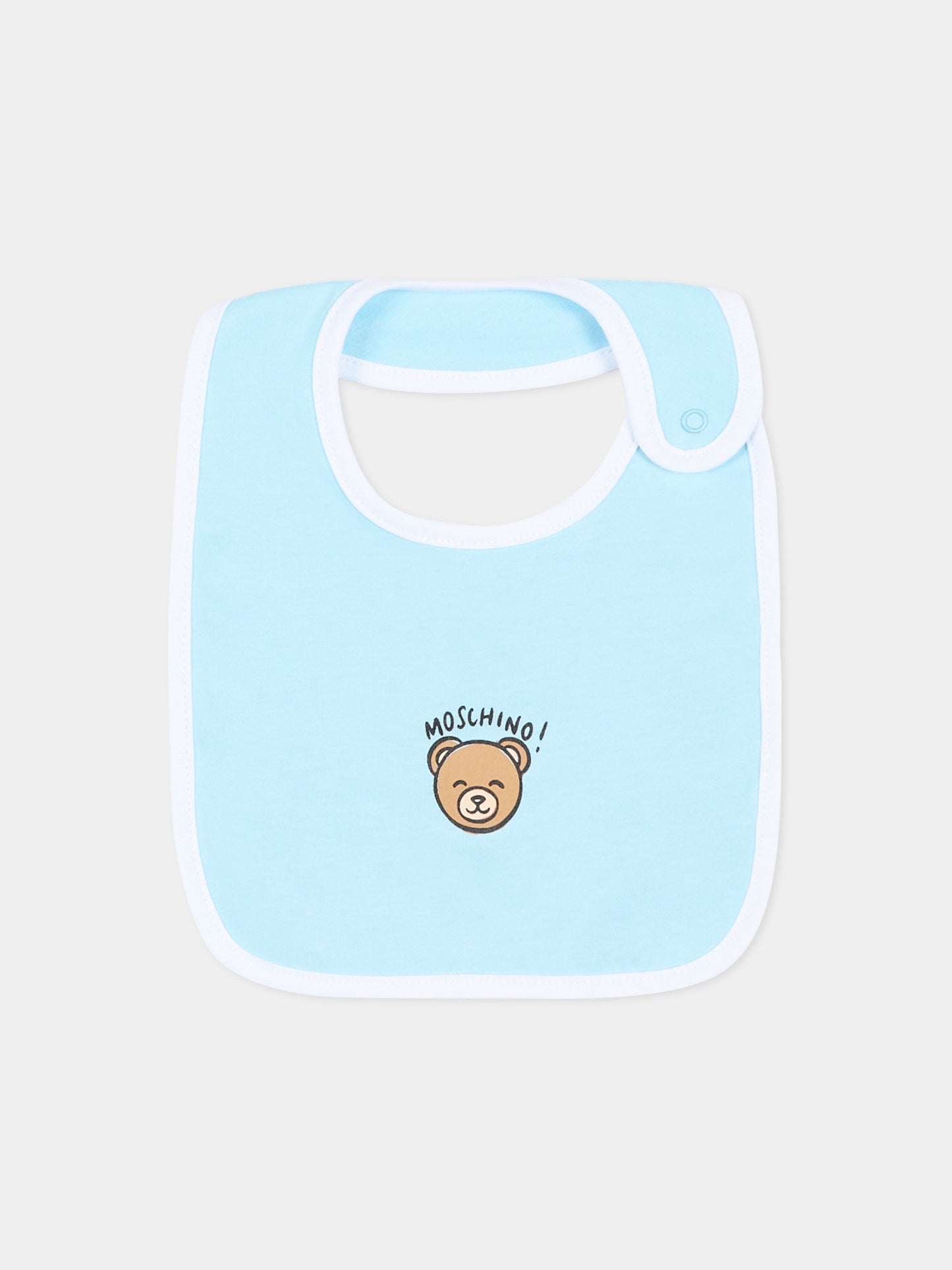 Bavaglino celeste per neonati set,Moschino Kids,MMY062 LAB5A 40304