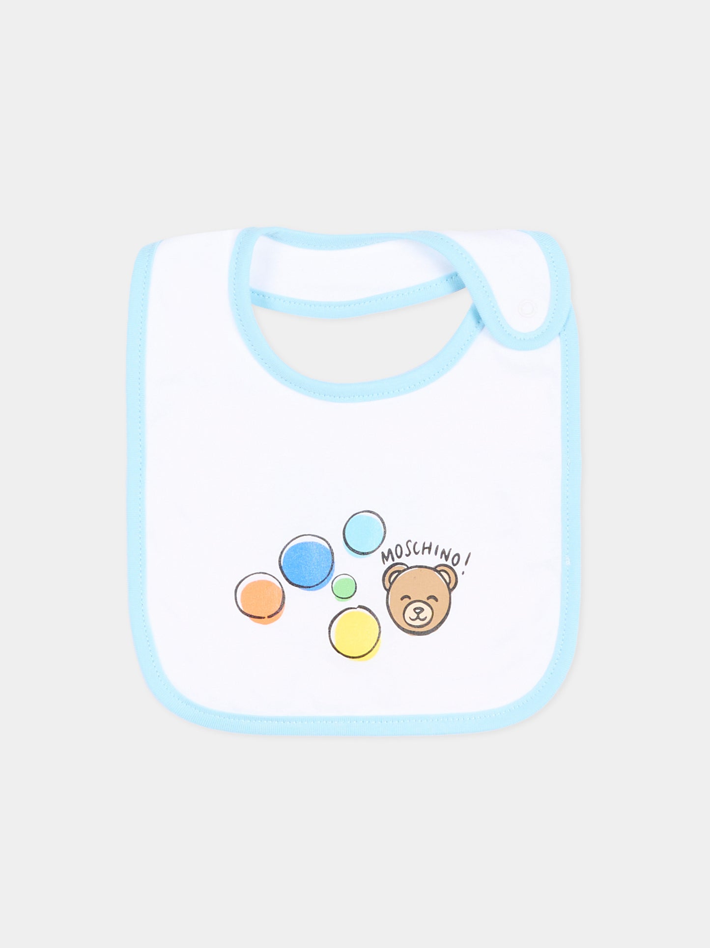 Bavaglino celeste per neonati set,Moschino Kids,MMY062 LAB5A 40304