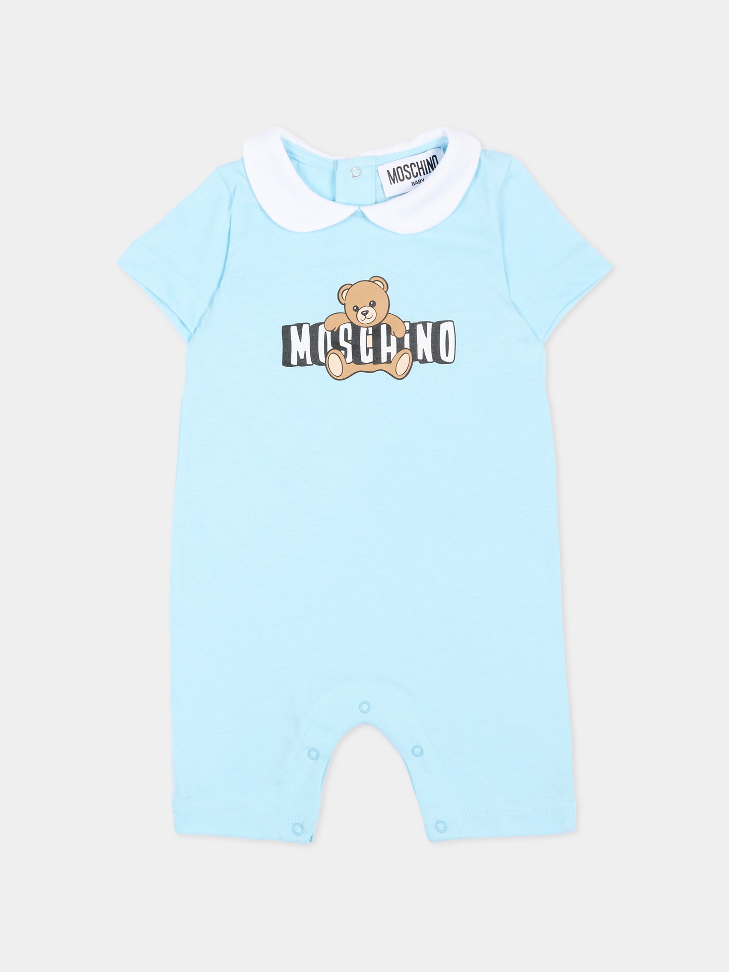 Tutina celeste per neonati con teddy bear,Moschino Kids,MNY03Y LAA03 40304