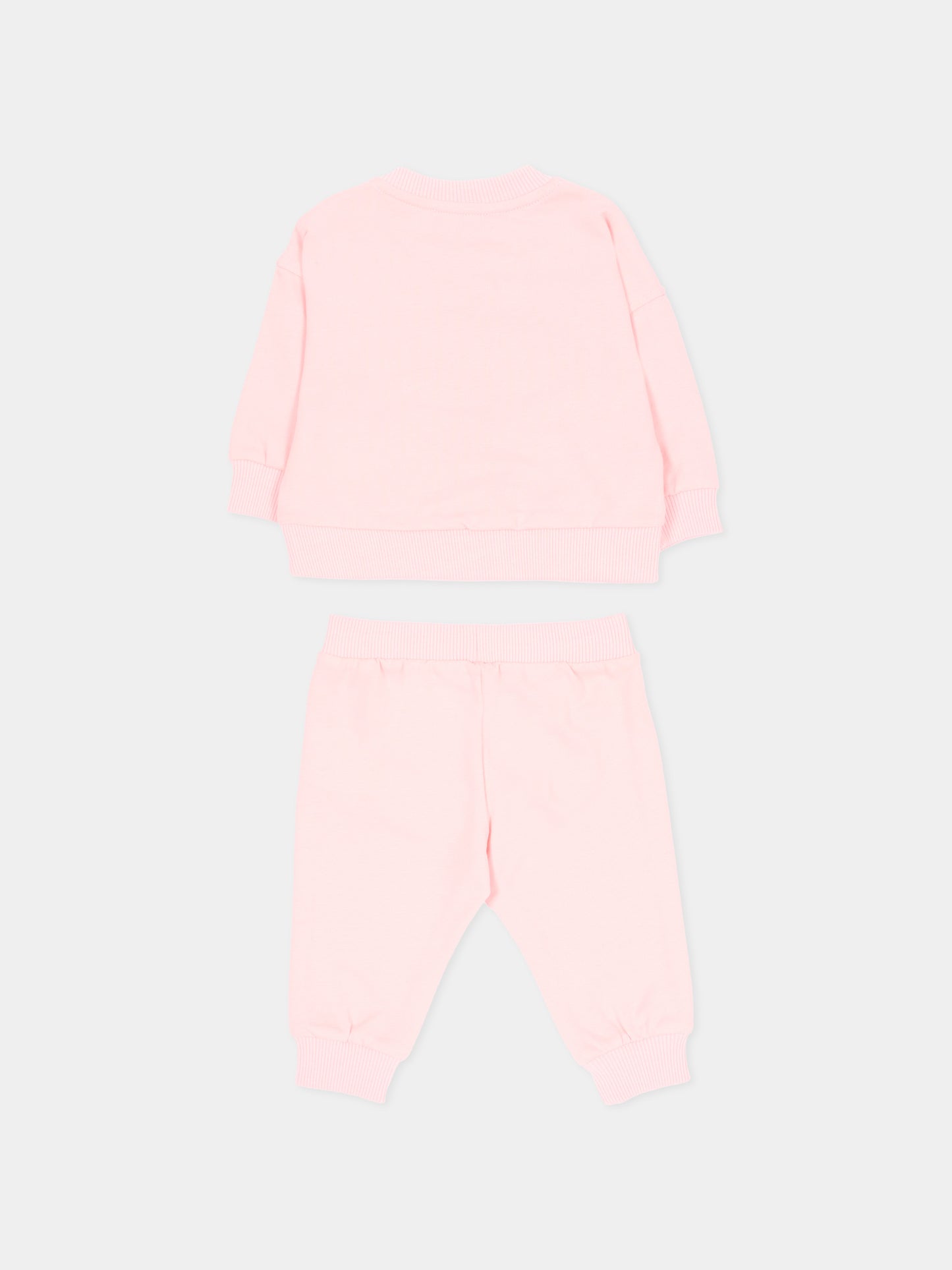 Completo sportivo rosa per neonata con Teddy Bear,Moschino Kids,MSK039 LCA19 50209