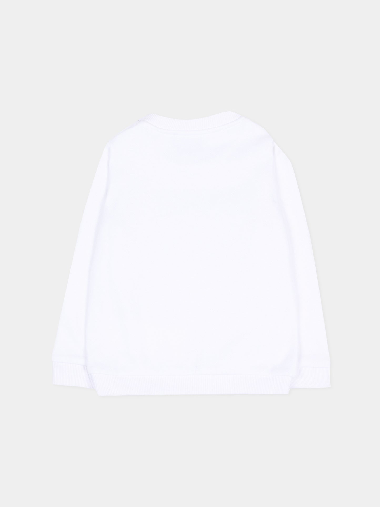 Felpa bianca per neonati con Teddy Bear,Moschino Kids,MTF060 LCA89 10101