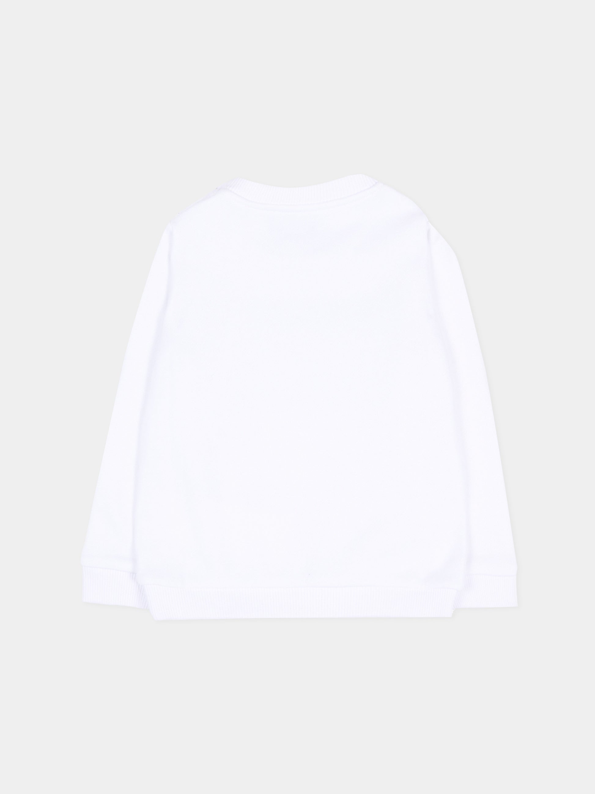 Felpa bianca per neonati con Teddy Bear,Moschino Kids,MTF060 LCA89 10101