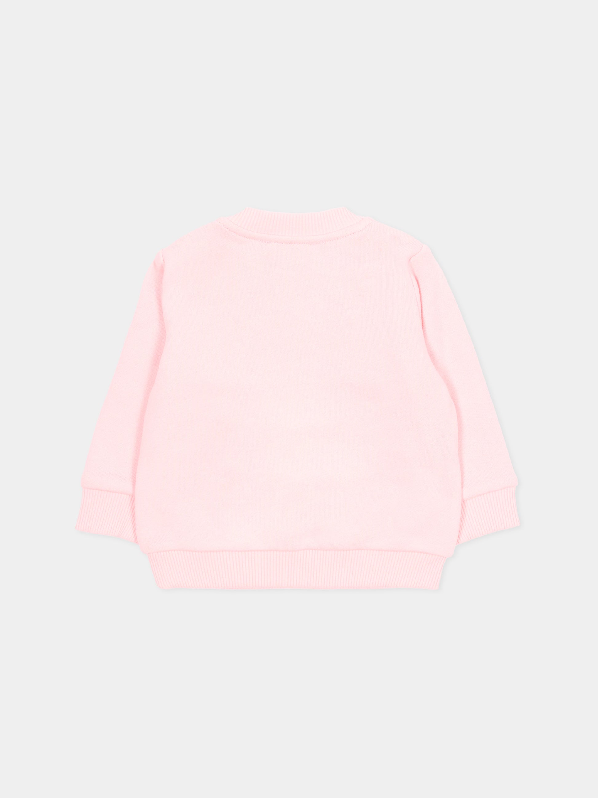 Felpa rosa per neonata con Teddy Bear,Moschino Kids,MTF060 LCA89 50209