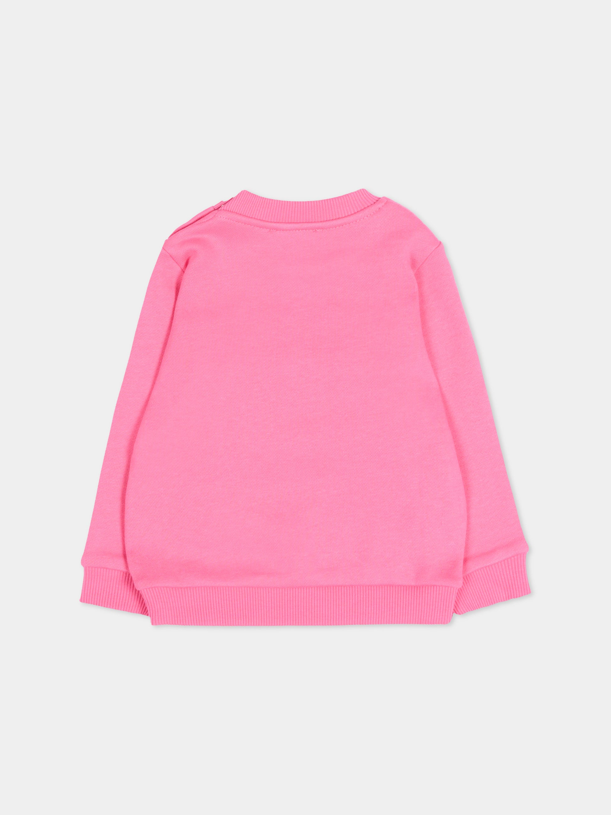 Felpa fucsia per neonata con Teddy Bear,Moschino Kids,MTF060 LCA89 50533