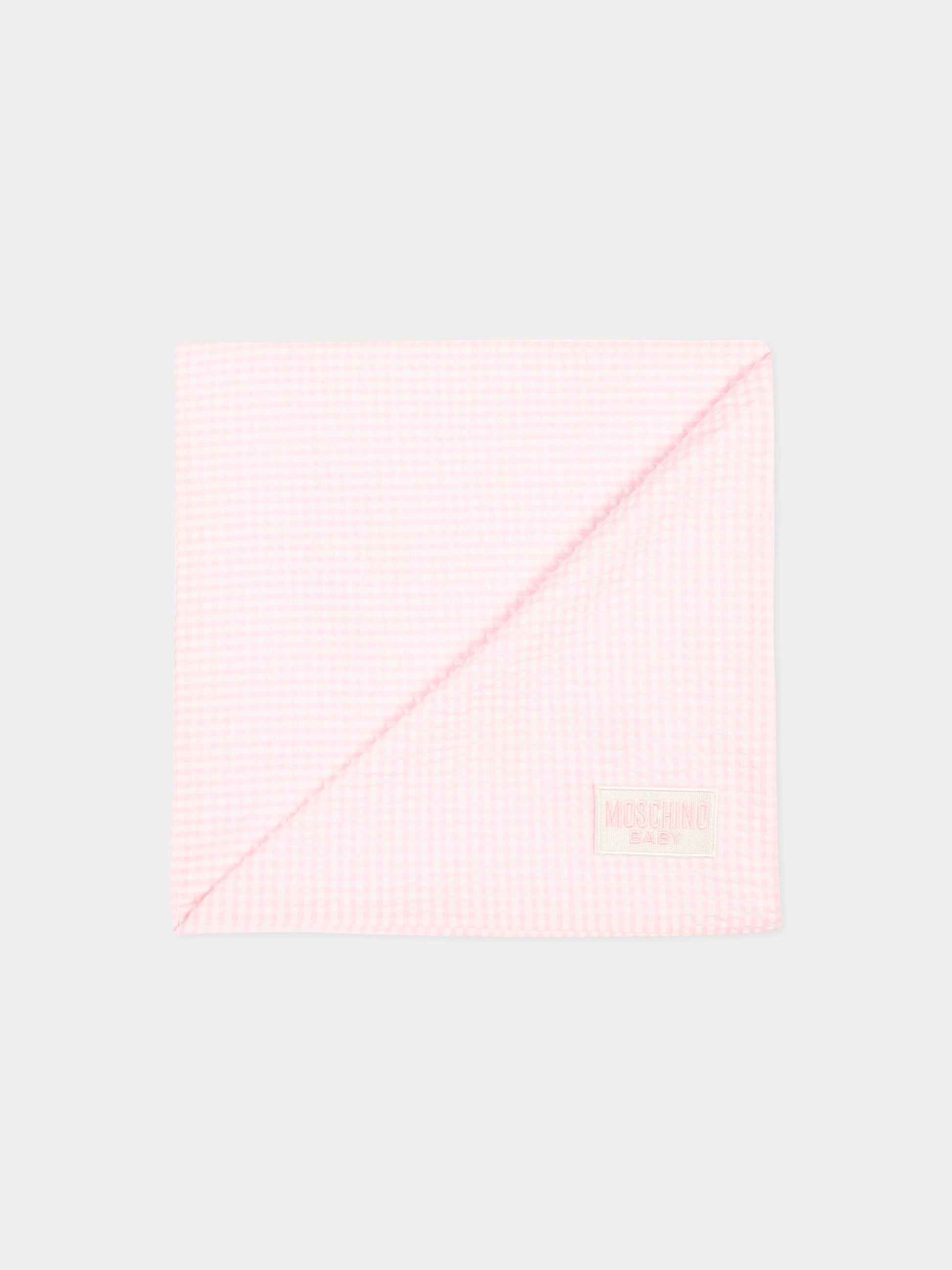 Coperta rosa per neonata con Teddy Bear,Moschino Kids,MUB00L LZE10 82543