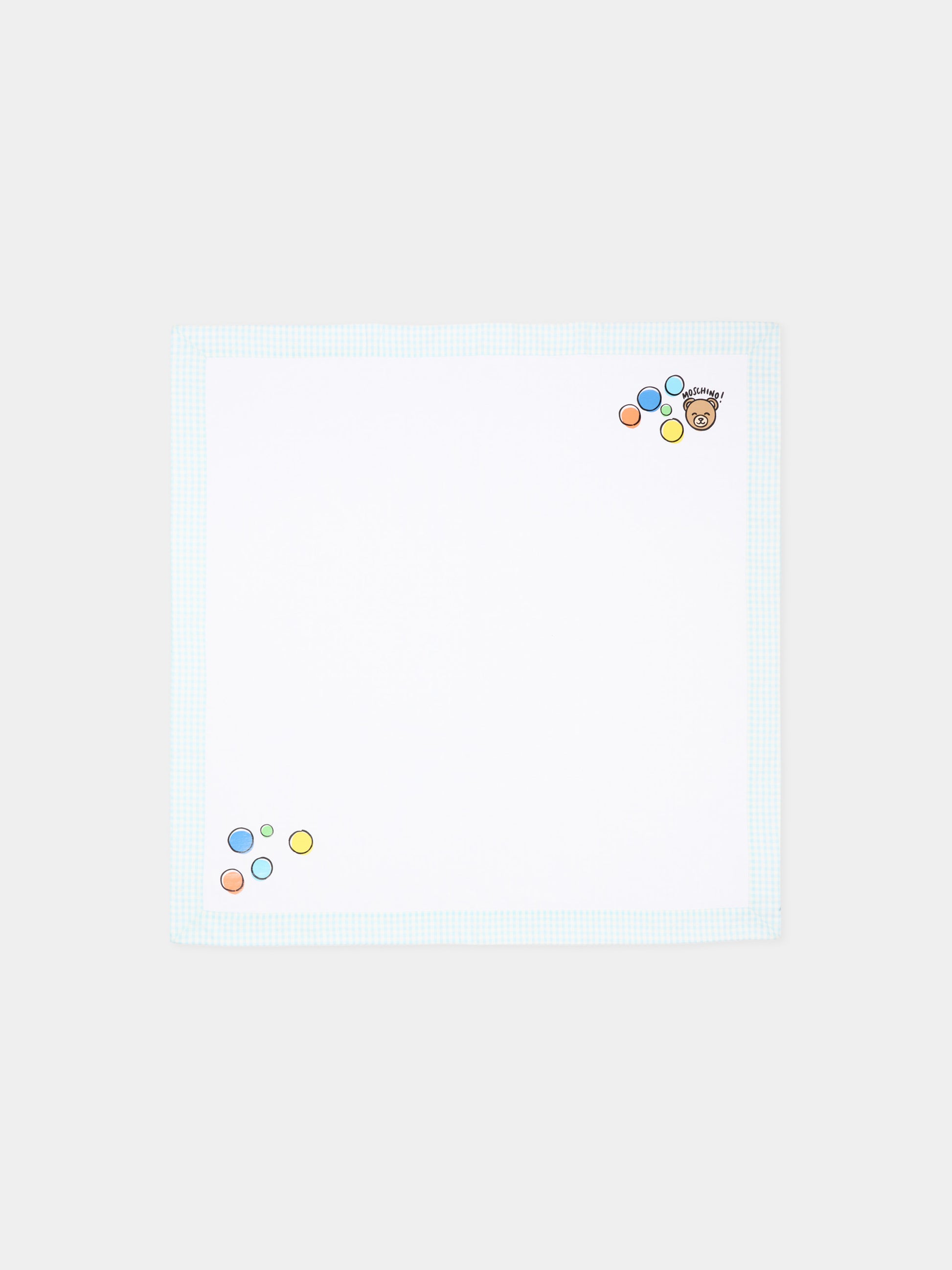 Coperta celeste per neonato con Teddy Bear,Moschino Kids,MUB00L LZE10 83675