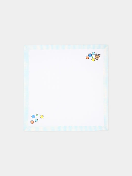 Coperta celeste per neonato con Teddy Bear,Moschino Kids,MUB00L LZE10 83675