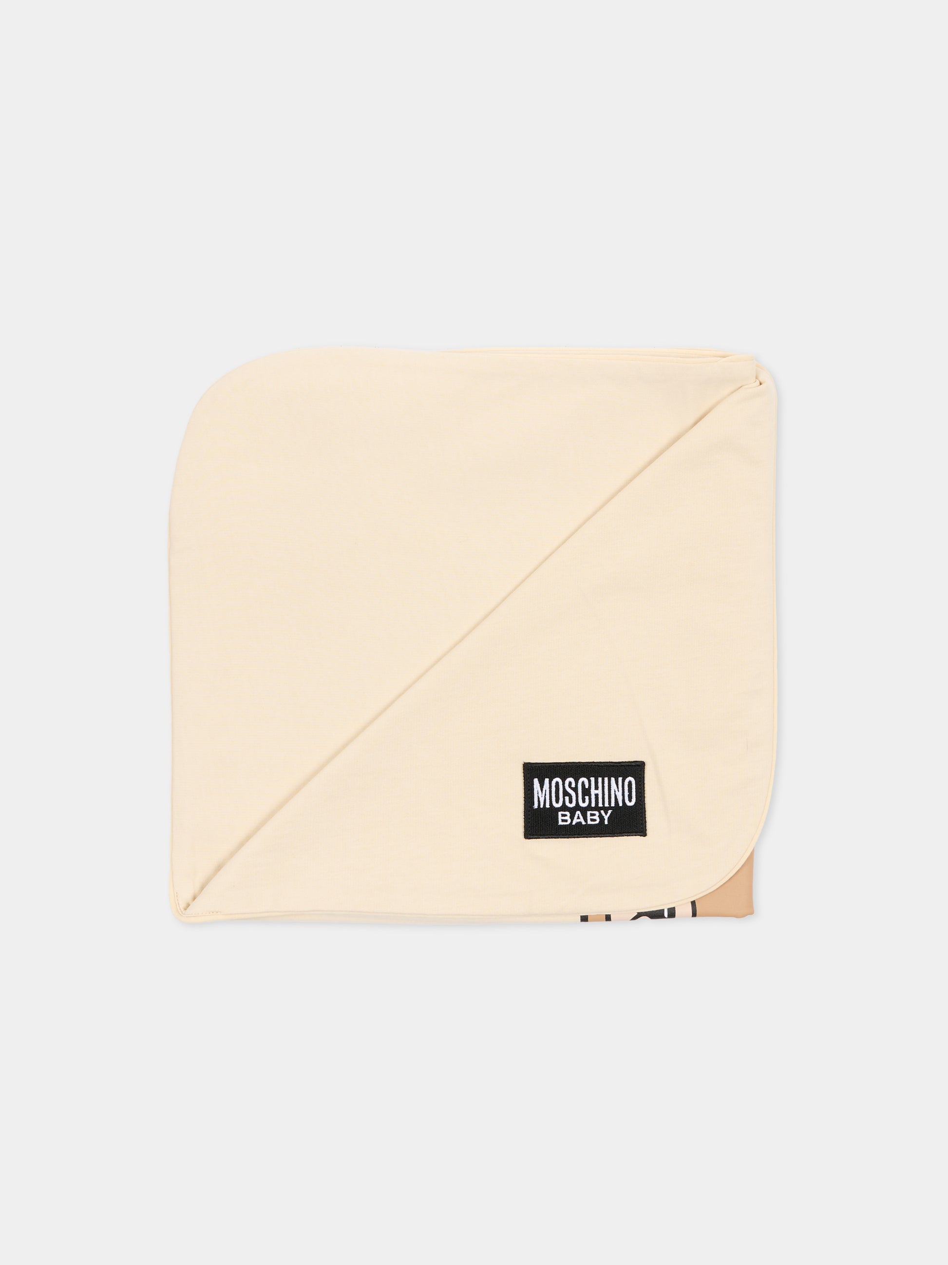 Coperta beige per neonati con Teddy Bear,Moschino Kids,MUB00M LCA19 20404