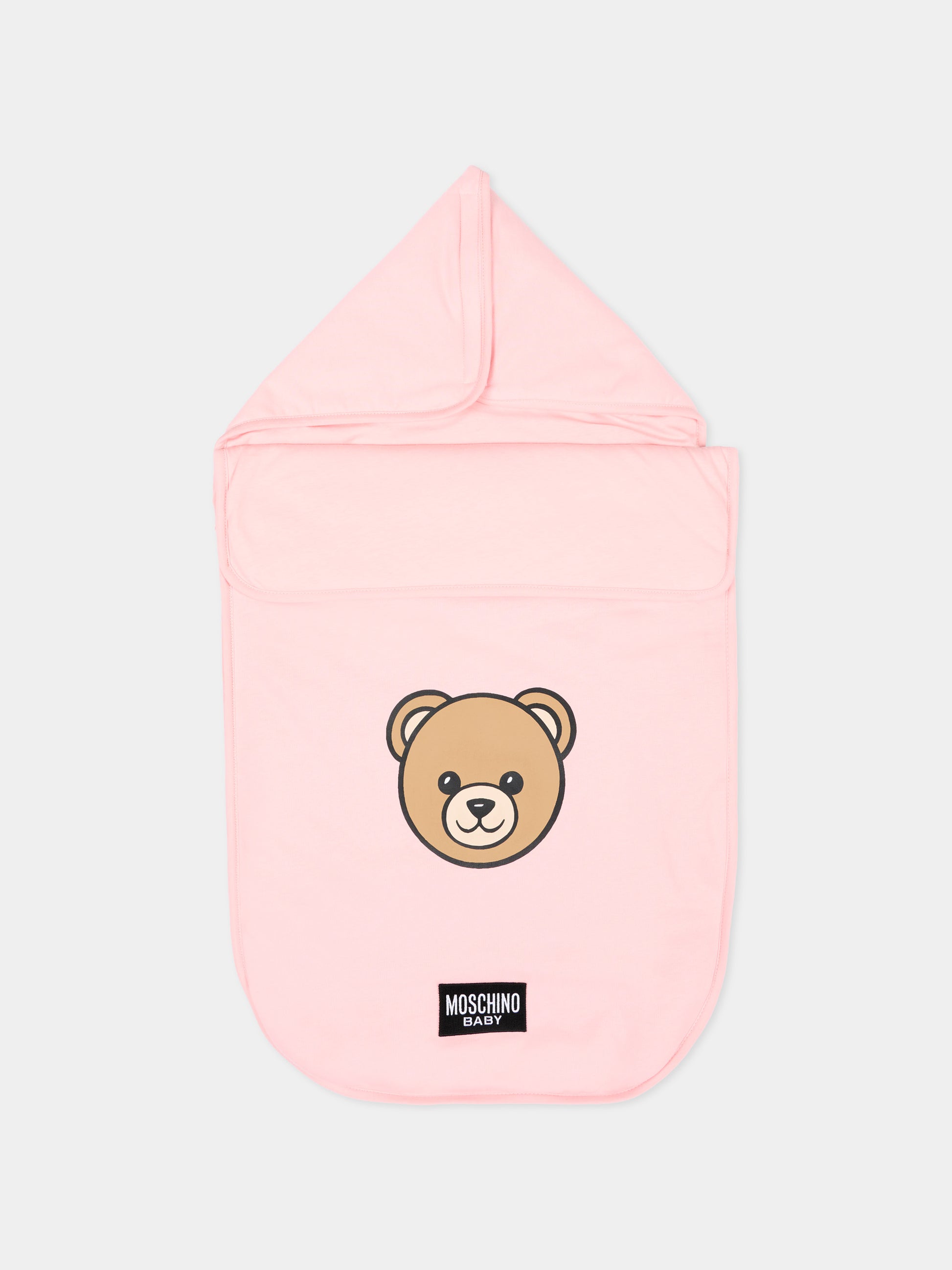 Sacco nanna rosa per neonata con Teddy Bear,Moschino Kids,MUE00V LCA19 50209