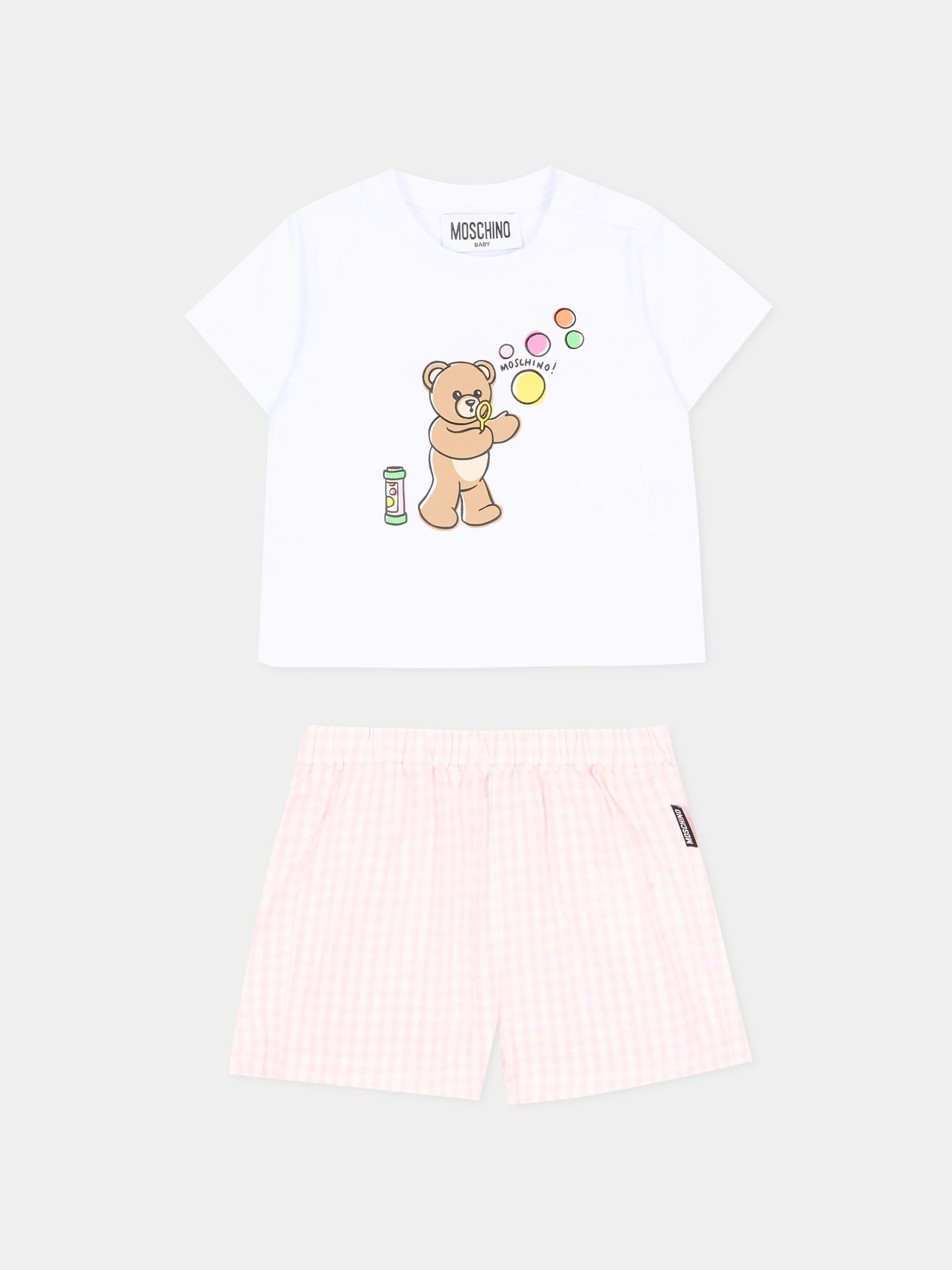 Completo sportivo rosa per neonata Teddy Bear,Moschino Kids,MUG01S LZE10 82543