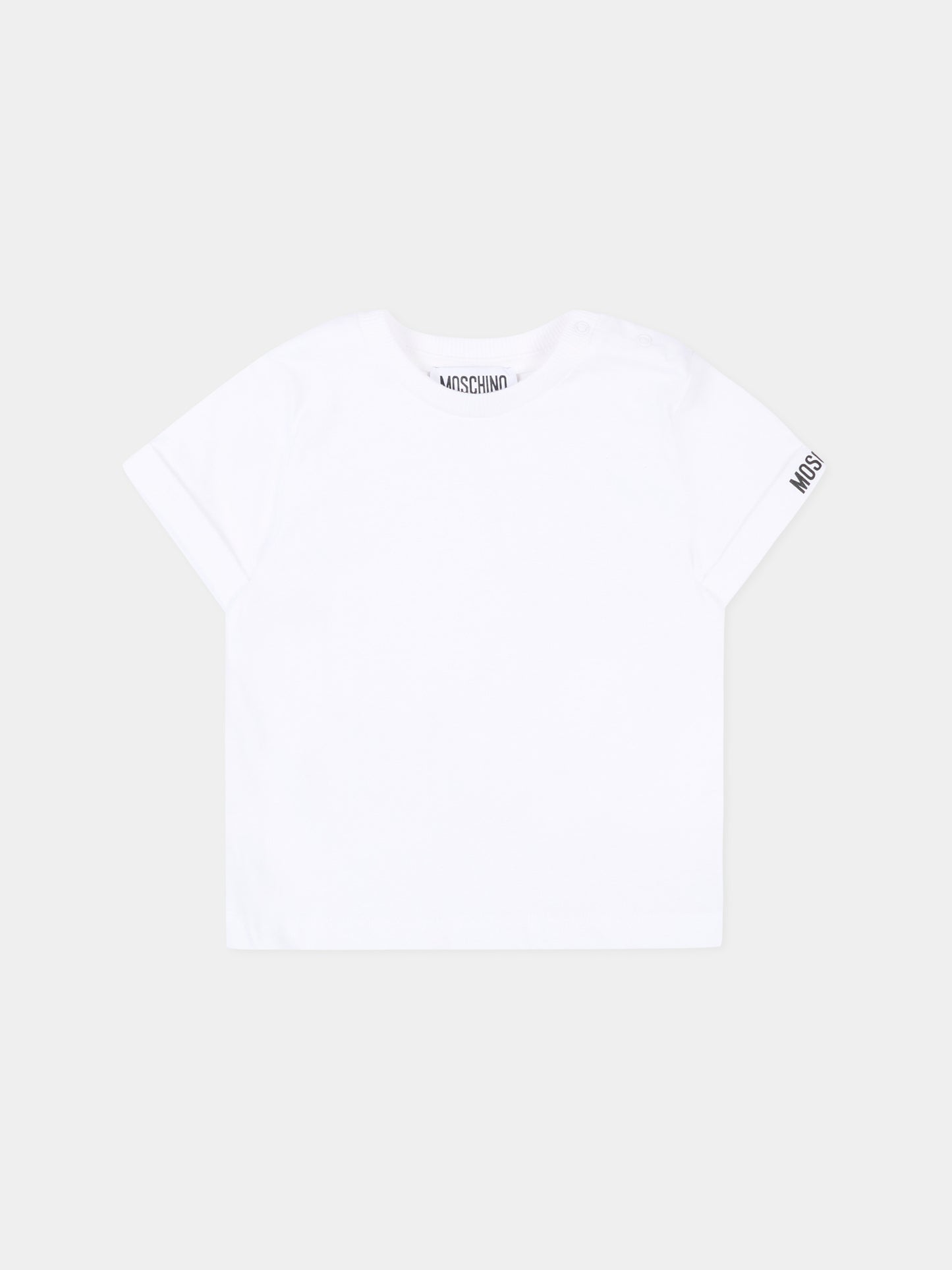 Salopette blu per neonato con Teddy Bear,Moschino Kids,MUG01T LCA19 83240