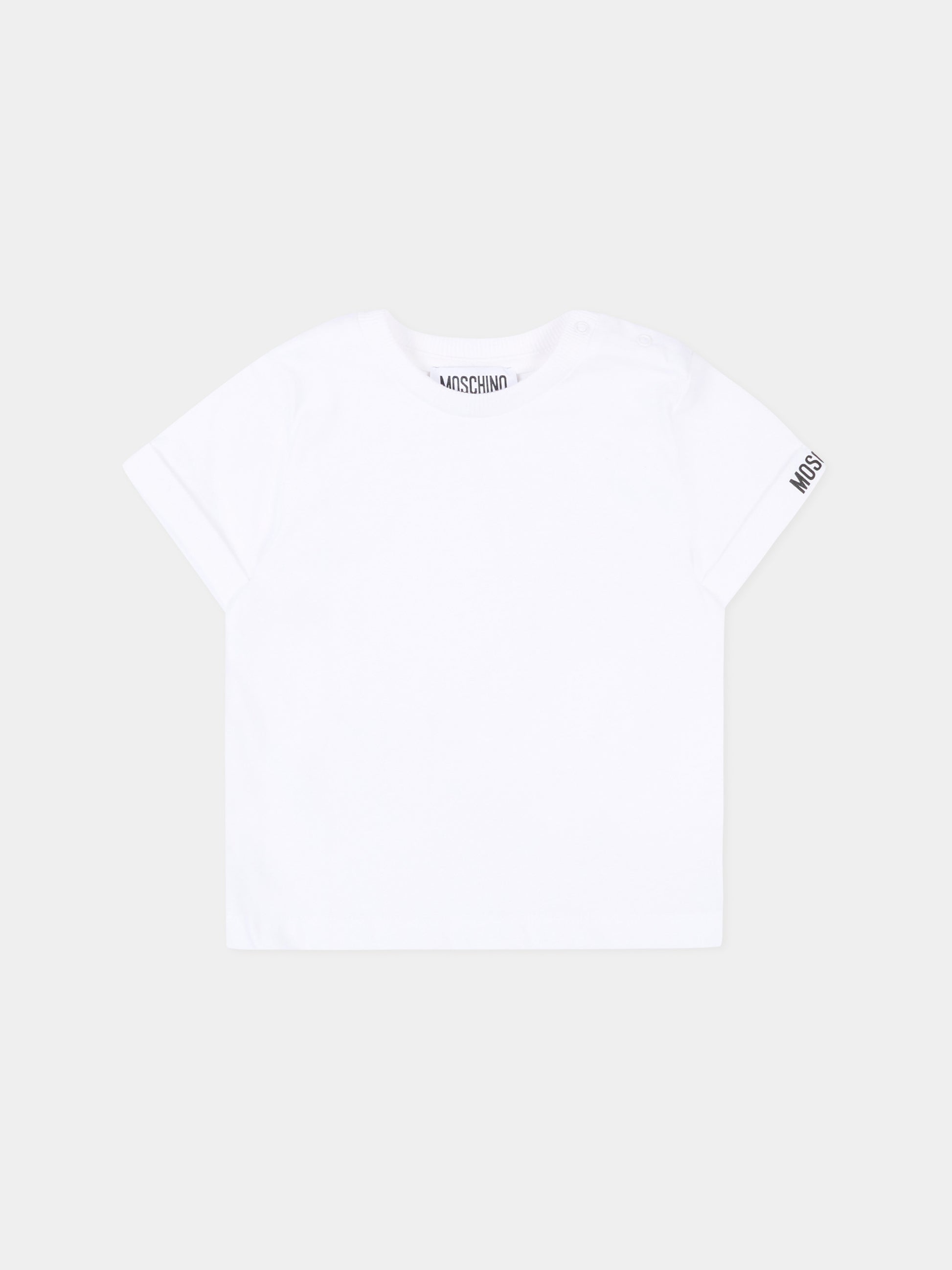 Salopette blu per neonato con Teddy Bear,Moschino Kids,MUG01T LCA19 83240