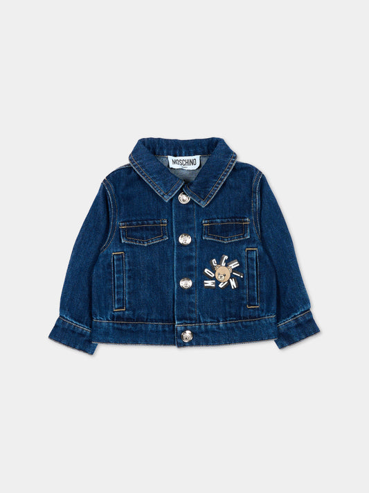 Giubbotto di jeans per neonati con Teddy Bear,Moschino Kids,MUS035 L0E34 41104