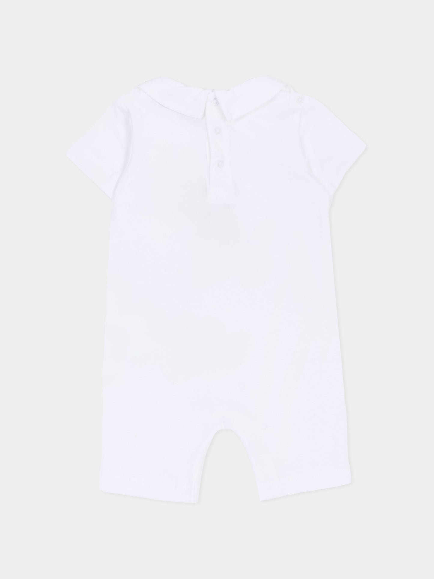 Pagliaccetto bianco per neonati con Teddy Bear e bolle di sapone,Moschino Kids,MUT04M LAA03 10101