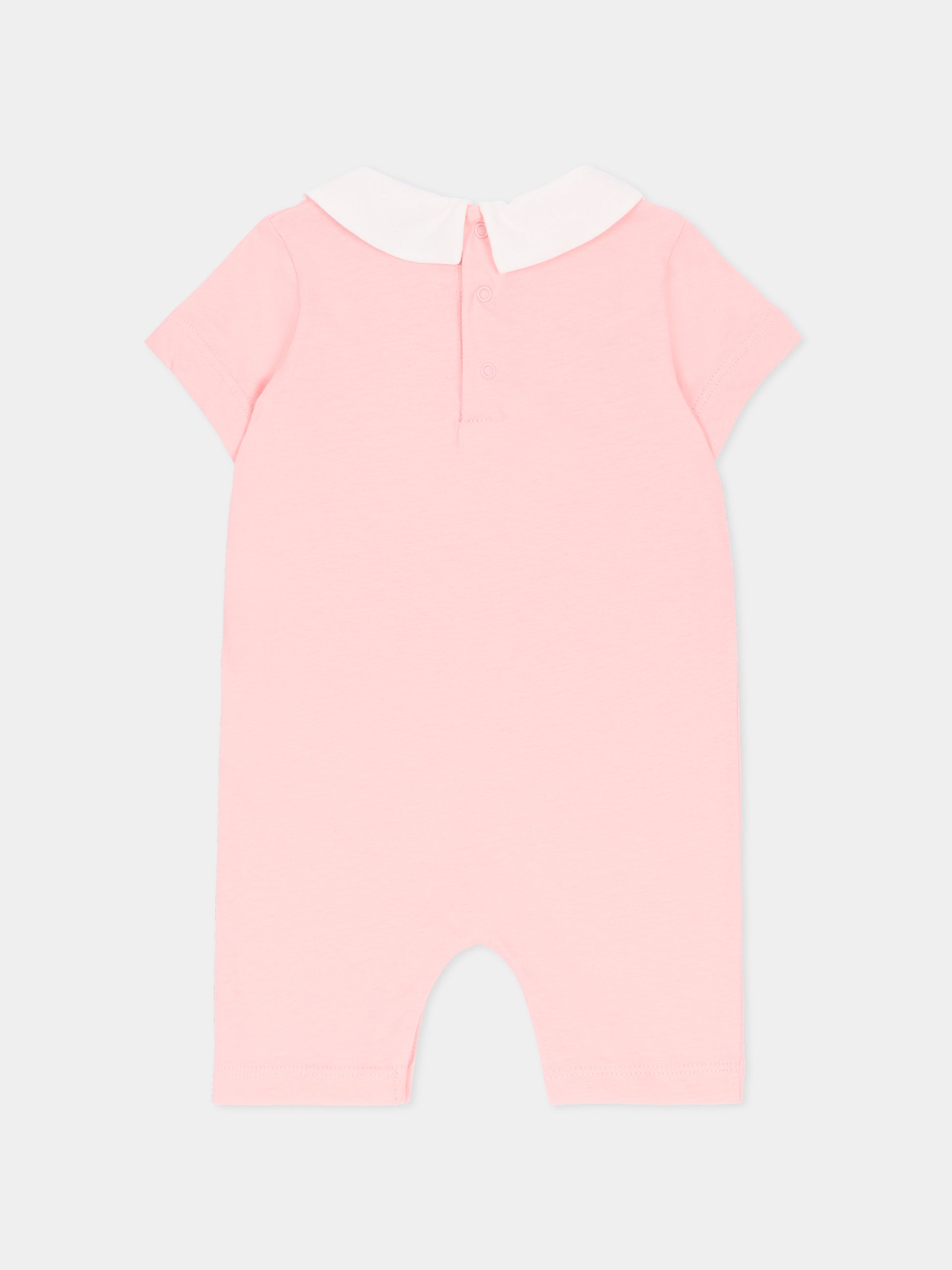 Pagliaccetto rosa per neonata con Teddy Bear,Moschino Kids,MUT04N LAA03 50209