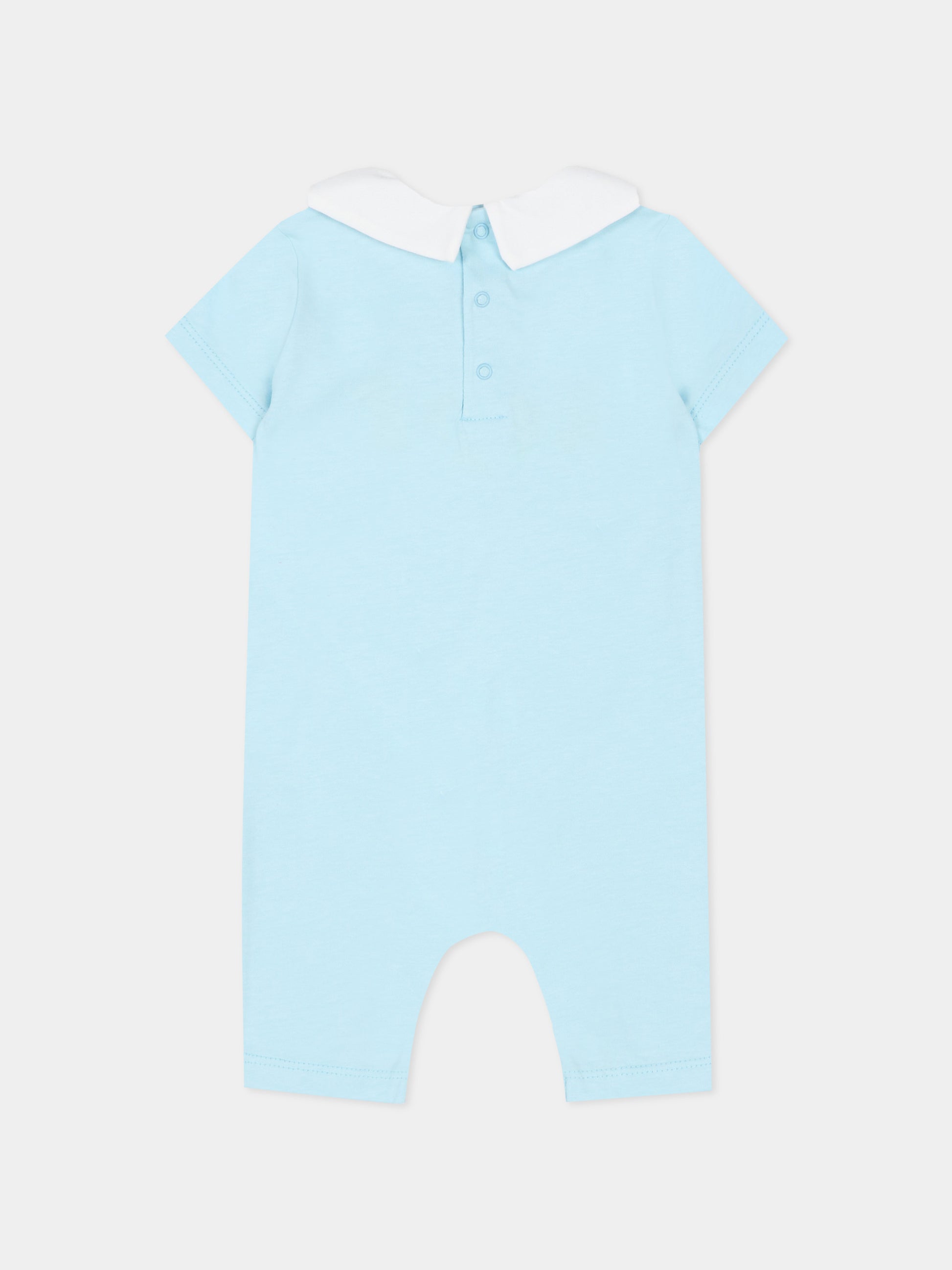 Pagliaccetto celeste per neonato con Teddy Bears,Moschino Kids,MUT04O LAA01 40304