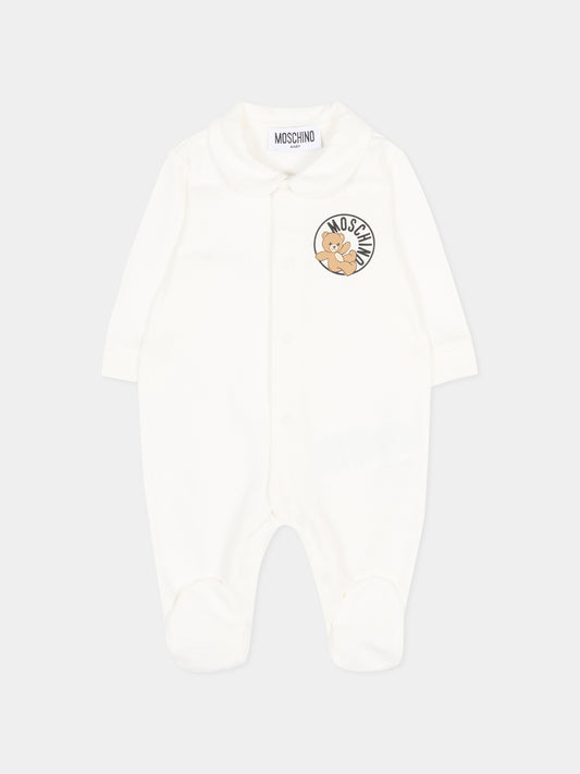 Tutina avorio per neonati con Teddy Bear,Moschino Kids,MUT04S LCA19 10063