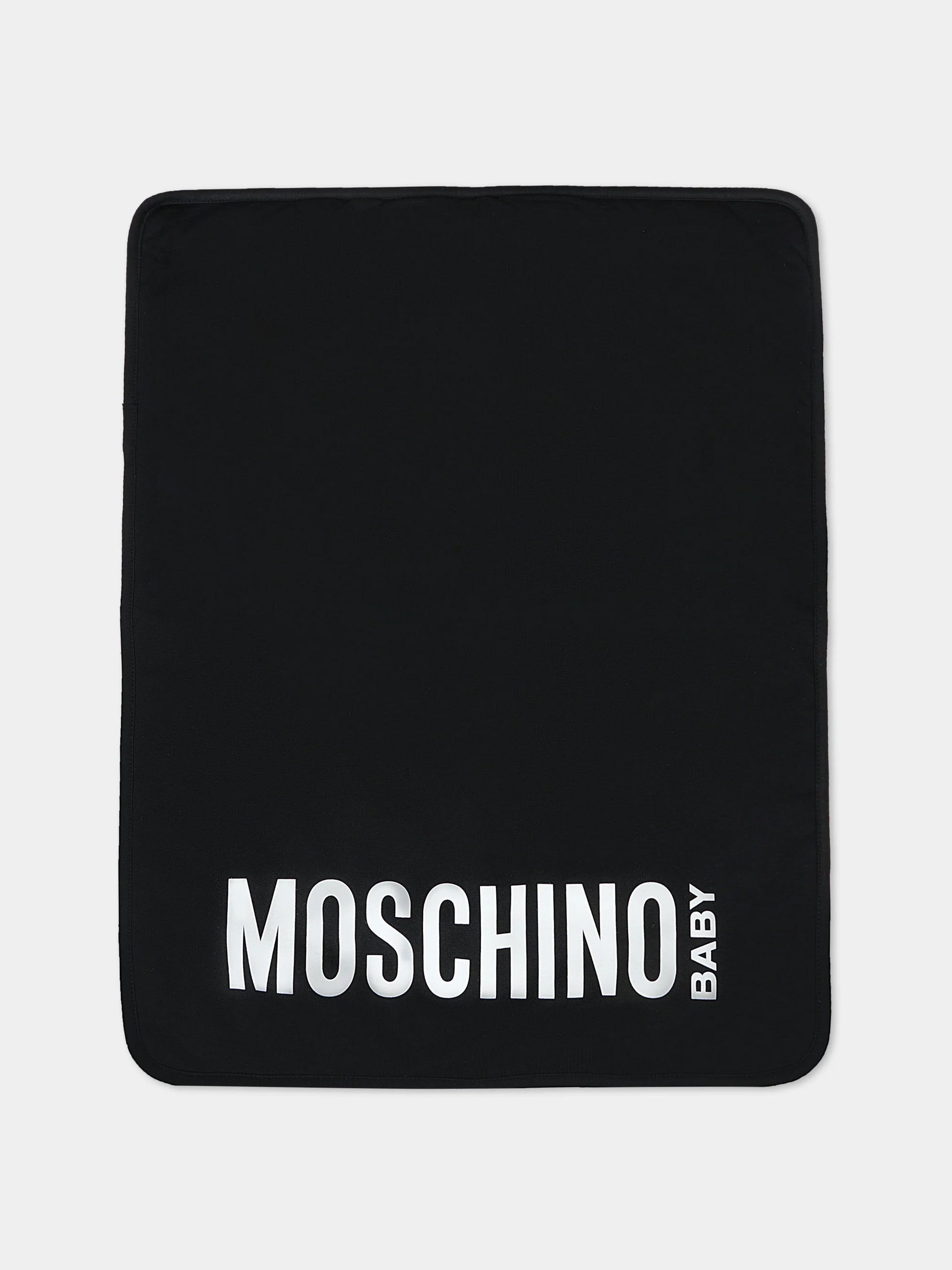 Borsa mamma nera per neonati con Teddy Bear e logo,Moschino Kids,MUX05V LCA19 60100