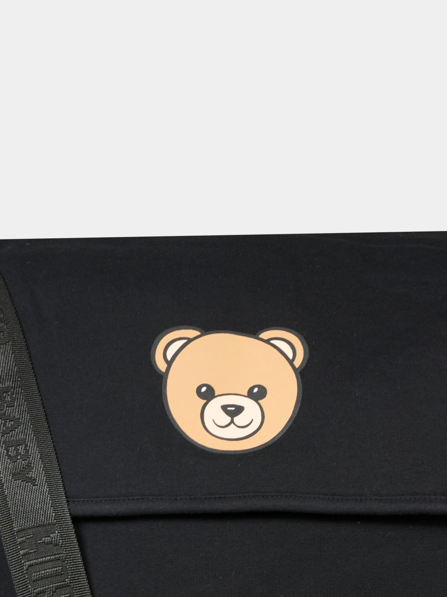 Borsa mamma nera per neonati con Teddy Bear e logo,Moschino Kids,MUX05V LCA19 60100