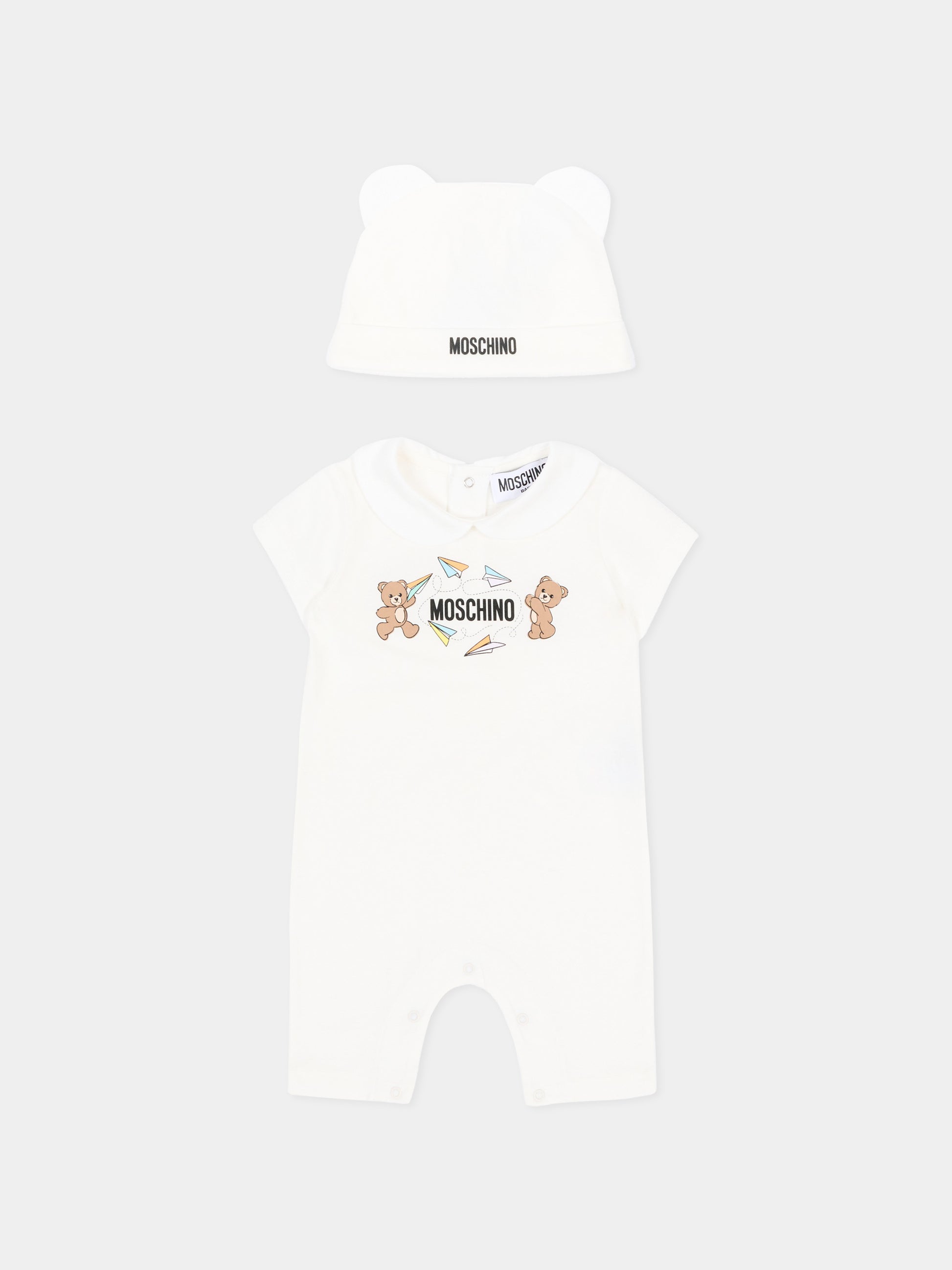 Pagliaccetto avorio per neonati con Teddy Bear,Moschino Kids,MUY090 LAA01 10063