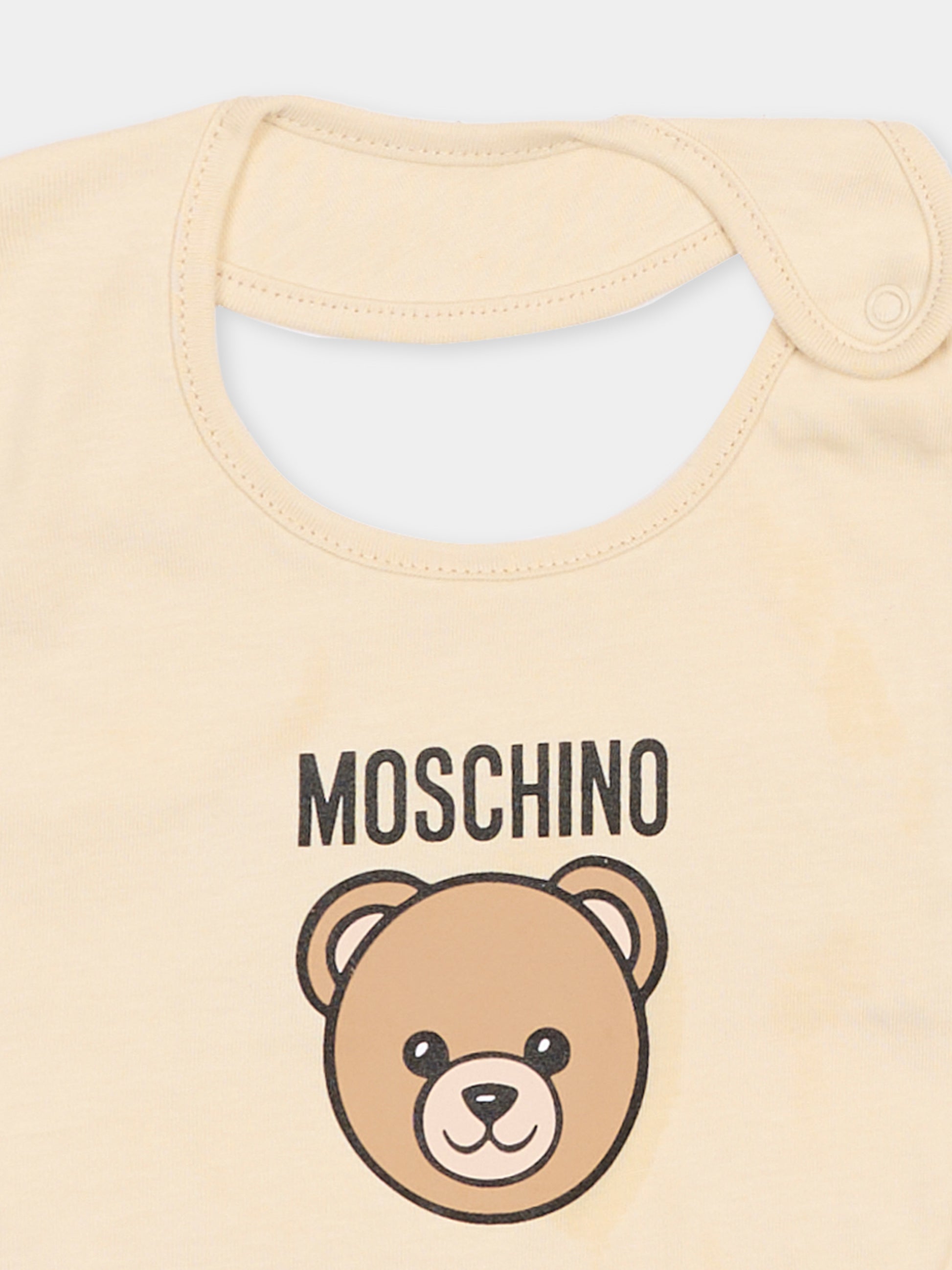 Set accessori beige per neonati con Teddy Bear,Moschino Kids,MUY099 LCA19 20404