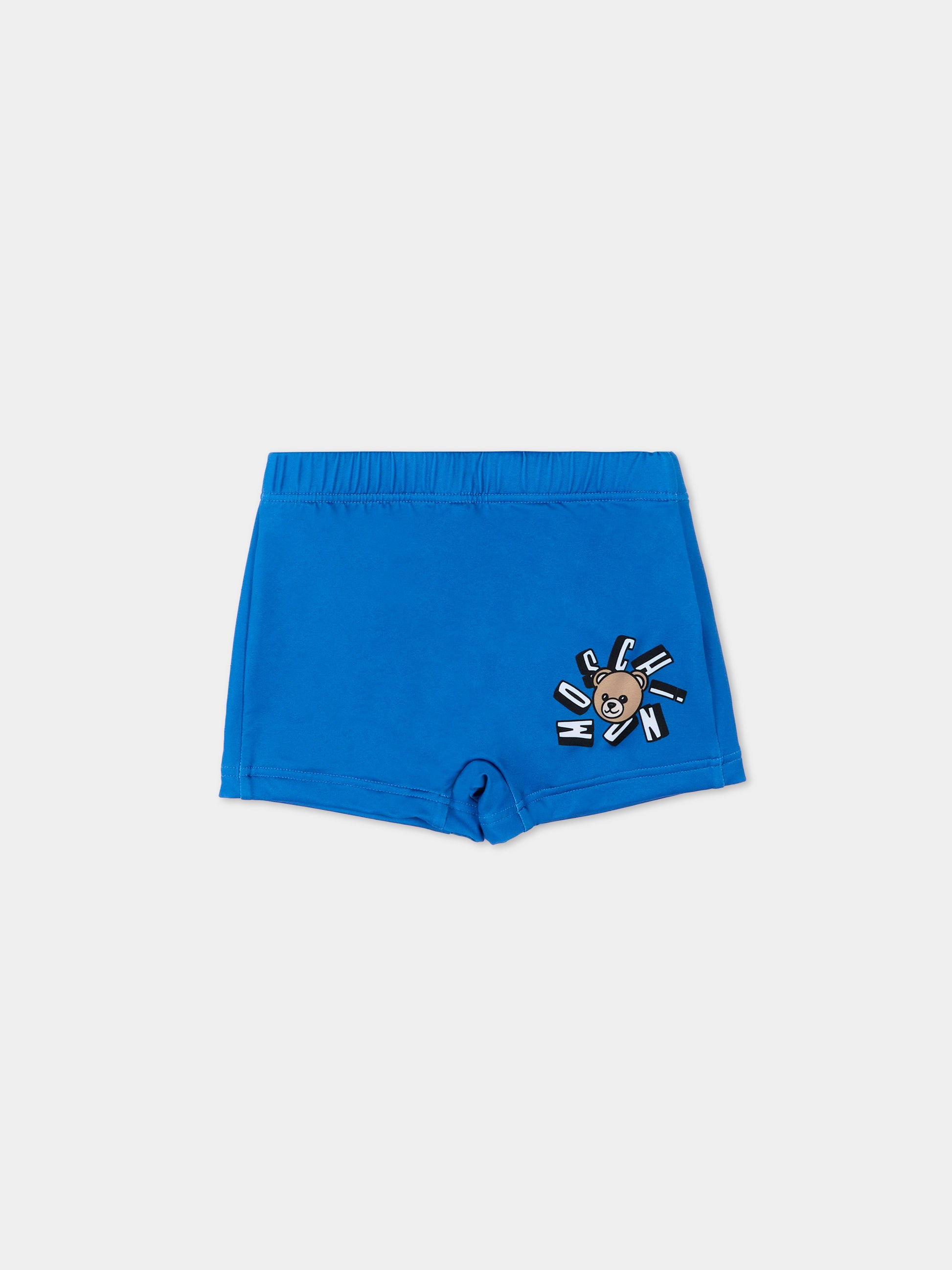 Boxer mare azzurro per neonato con teddy bear,Moschino Kids,MXL006 LKA11 40630