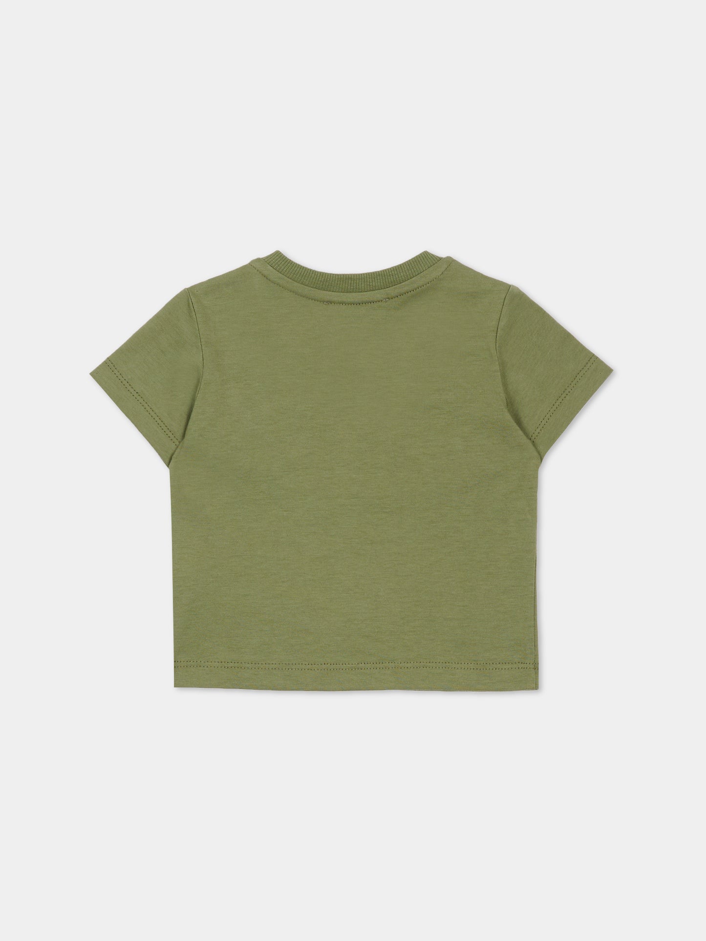 T-shirt verde per neonato con Teddy Bear,Moschino Kids,MXM047 LAA02 30037