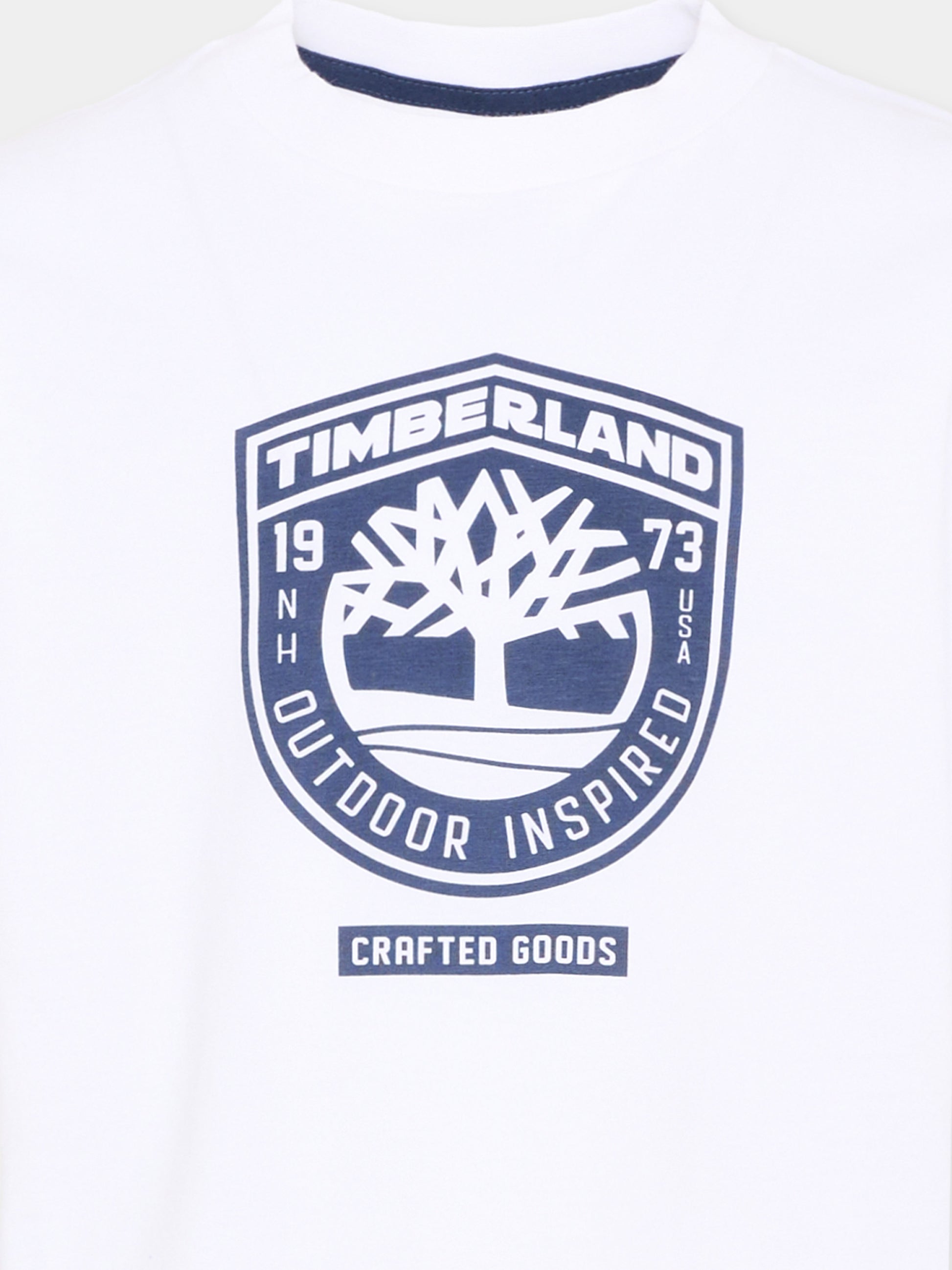 T-shirt bianca per bambino con logo,Timberland,T60791 10P